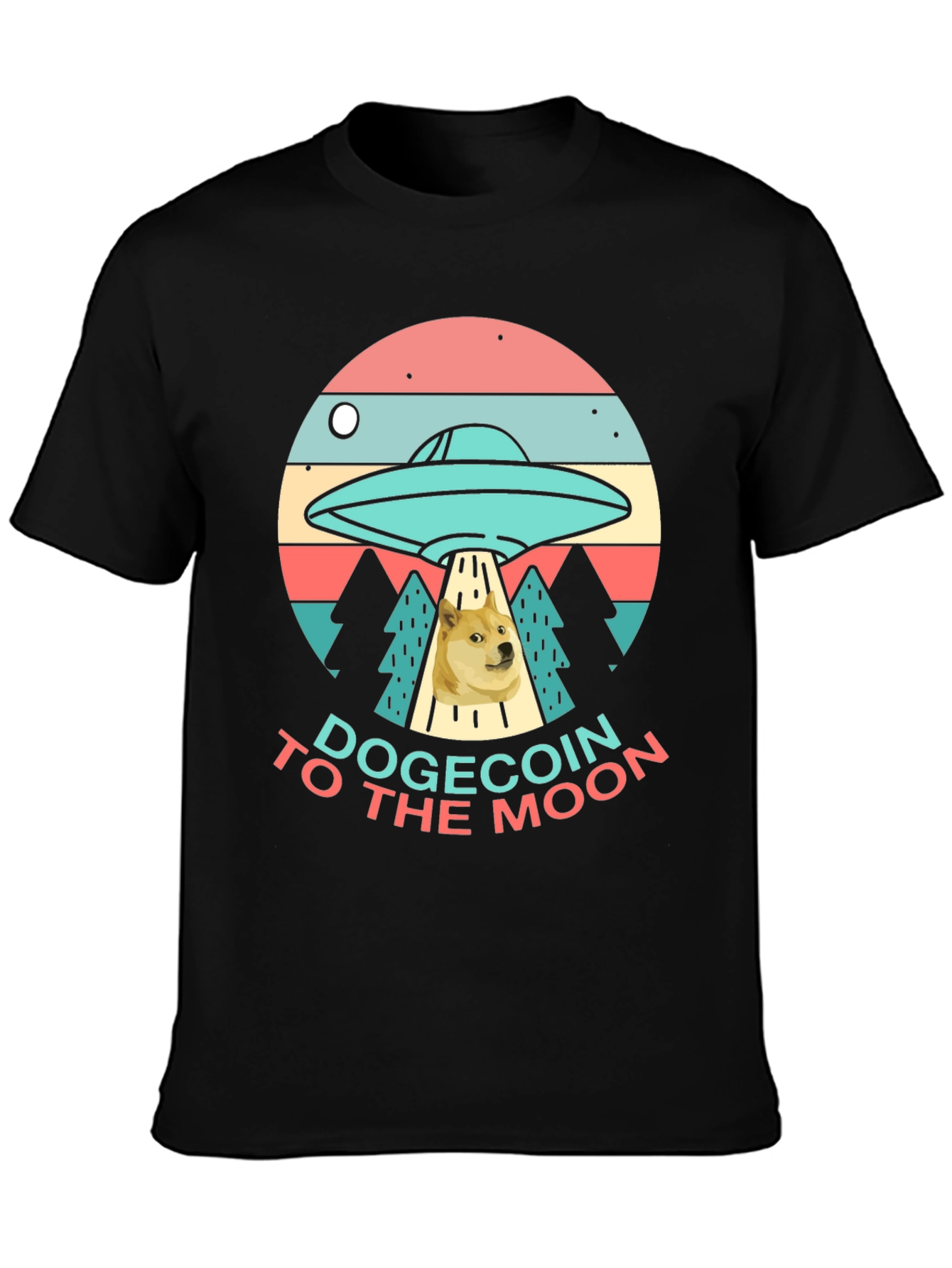 Dogecoin to the Moon T-Shirt - UFO Graphic Tee