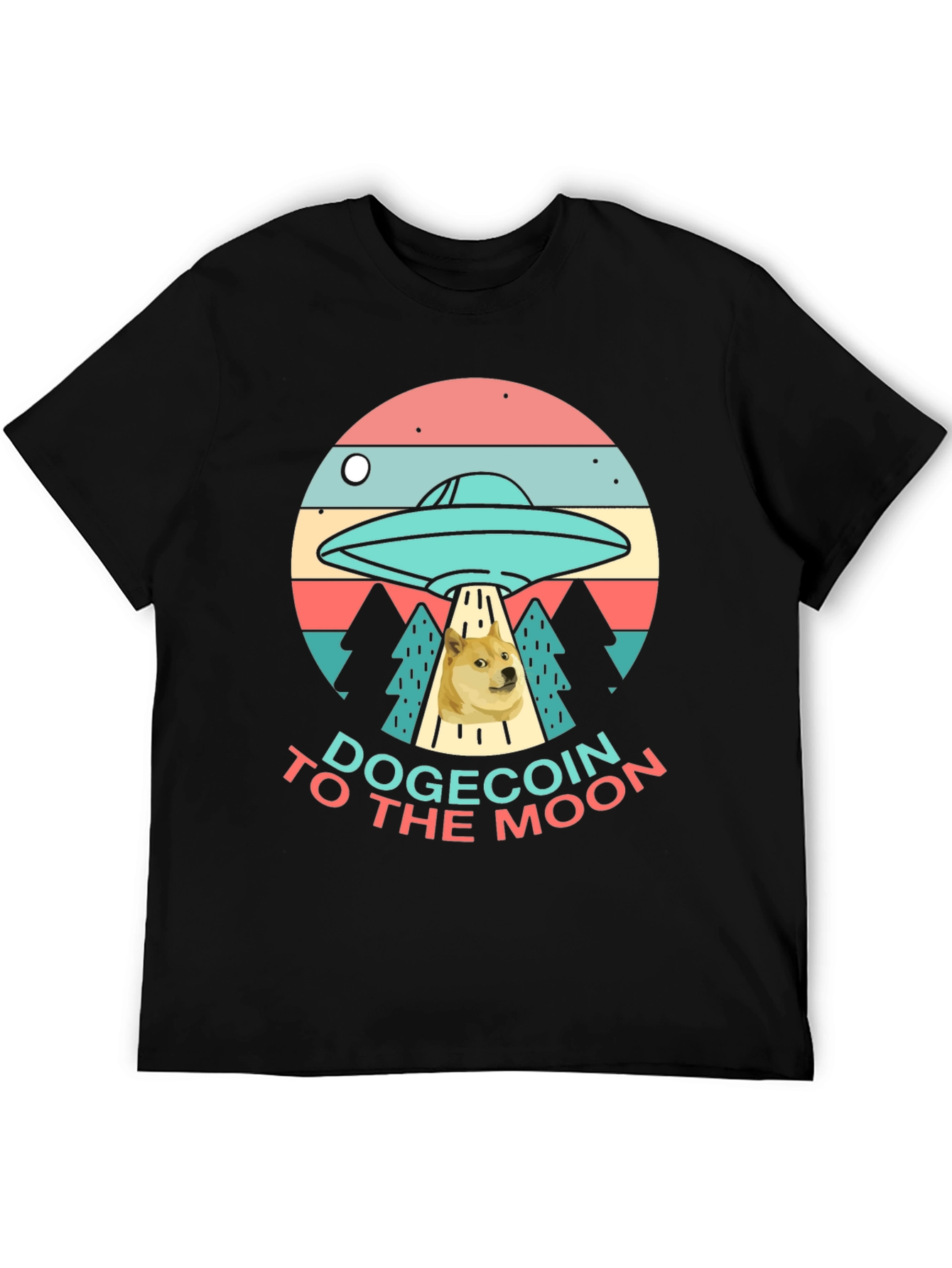 Dogecoin to the Moon T-Shirt - UFO Graphic Tee