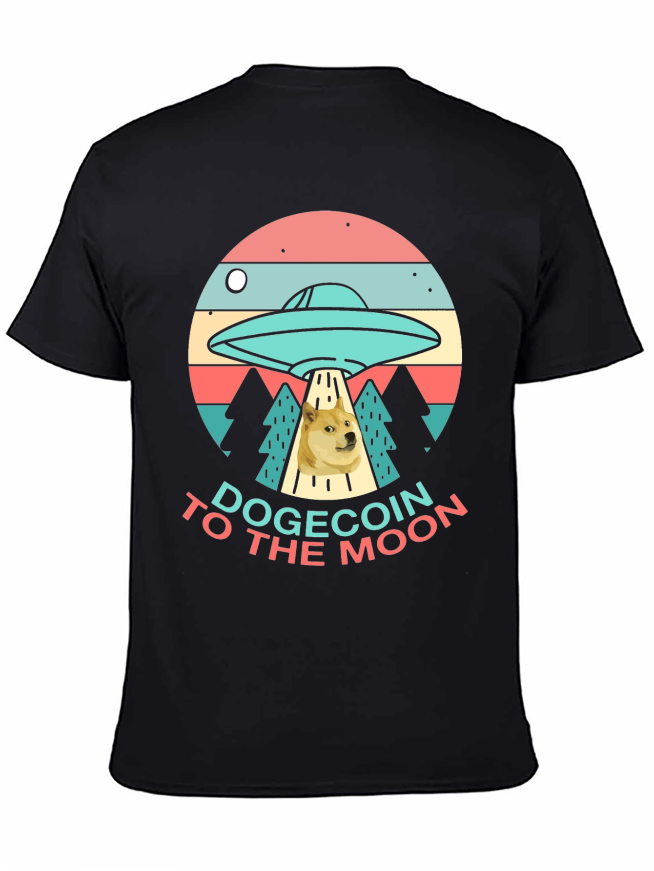 Dogecoin to the Moon T-Shirt - UFO Graphic Tee