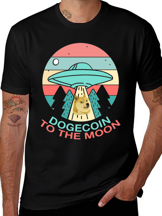 Dogecoin to the Moon T-Shirt - UFO Graphic Tee