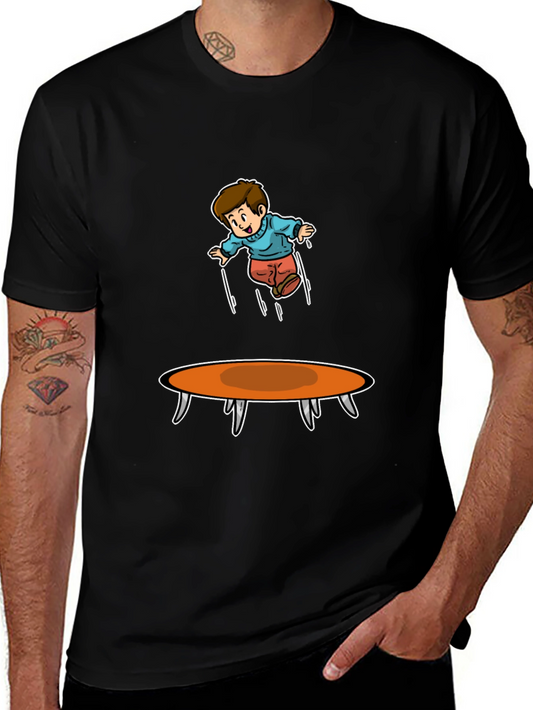 Trampoline Boy T-Shirt - Fun Cartoon Graphic Tee