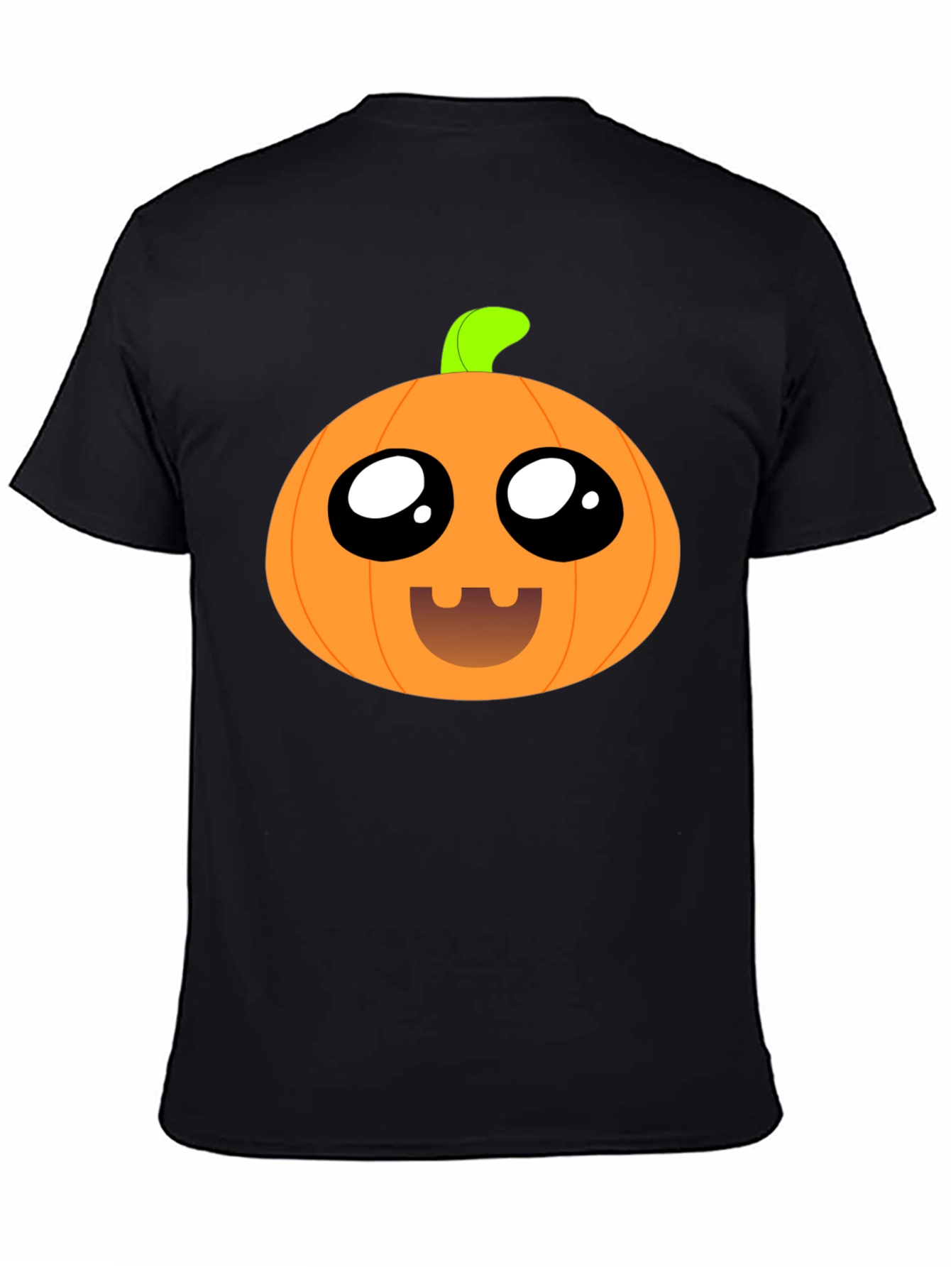 Cute Pumpkin Face Black T-Shirt