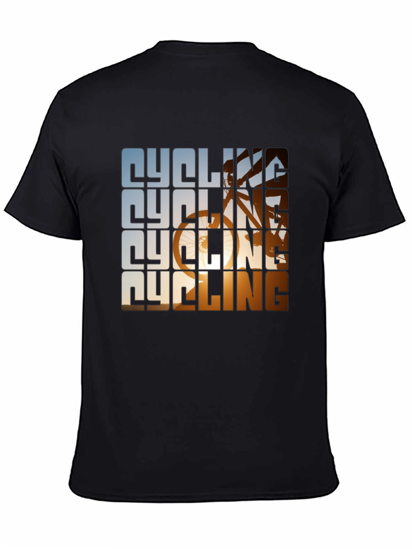 Cycling Graphic Tee - Black Cotton Blend