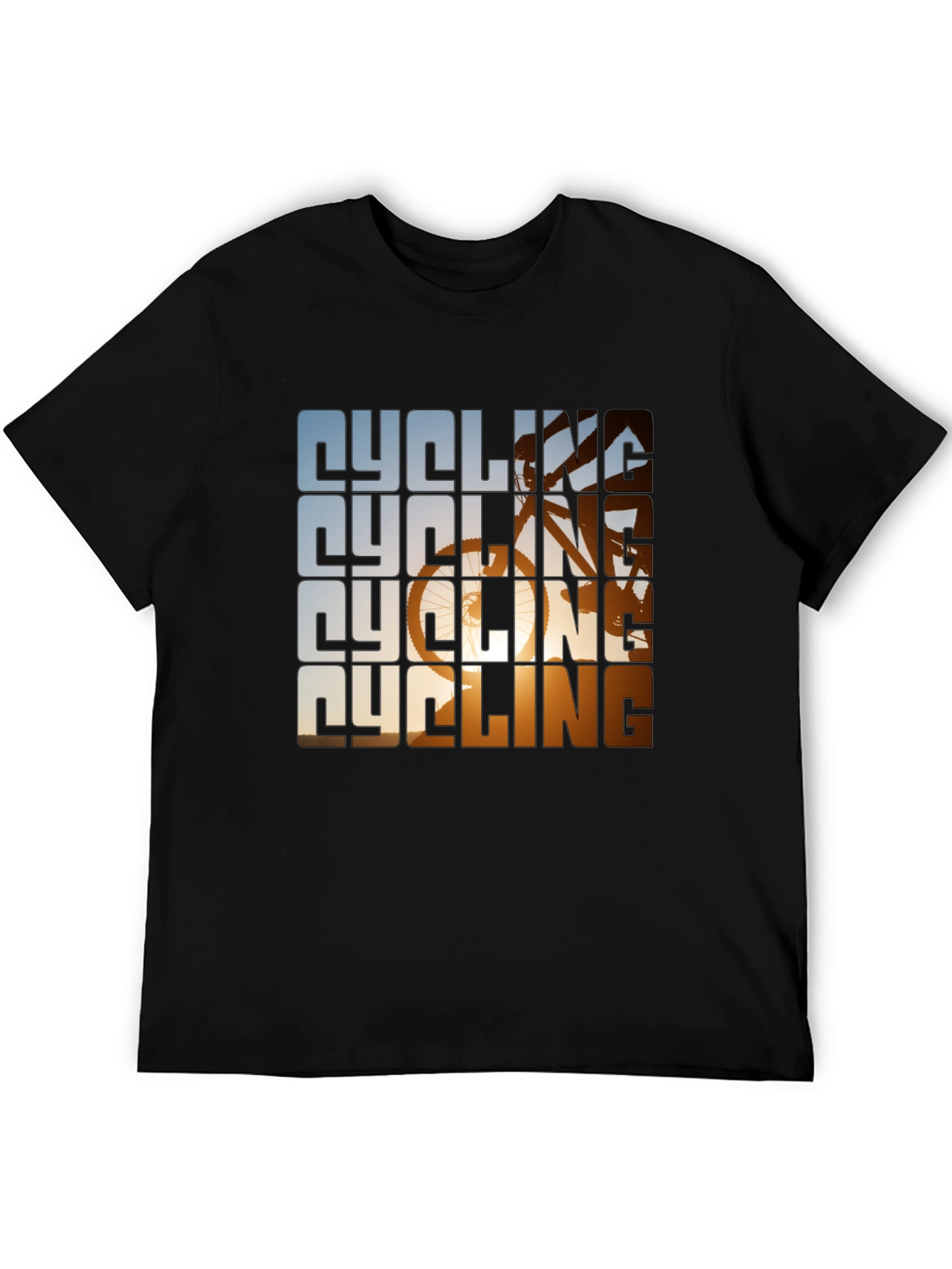 Cycling Graphic Tee - Black Cotton Blend