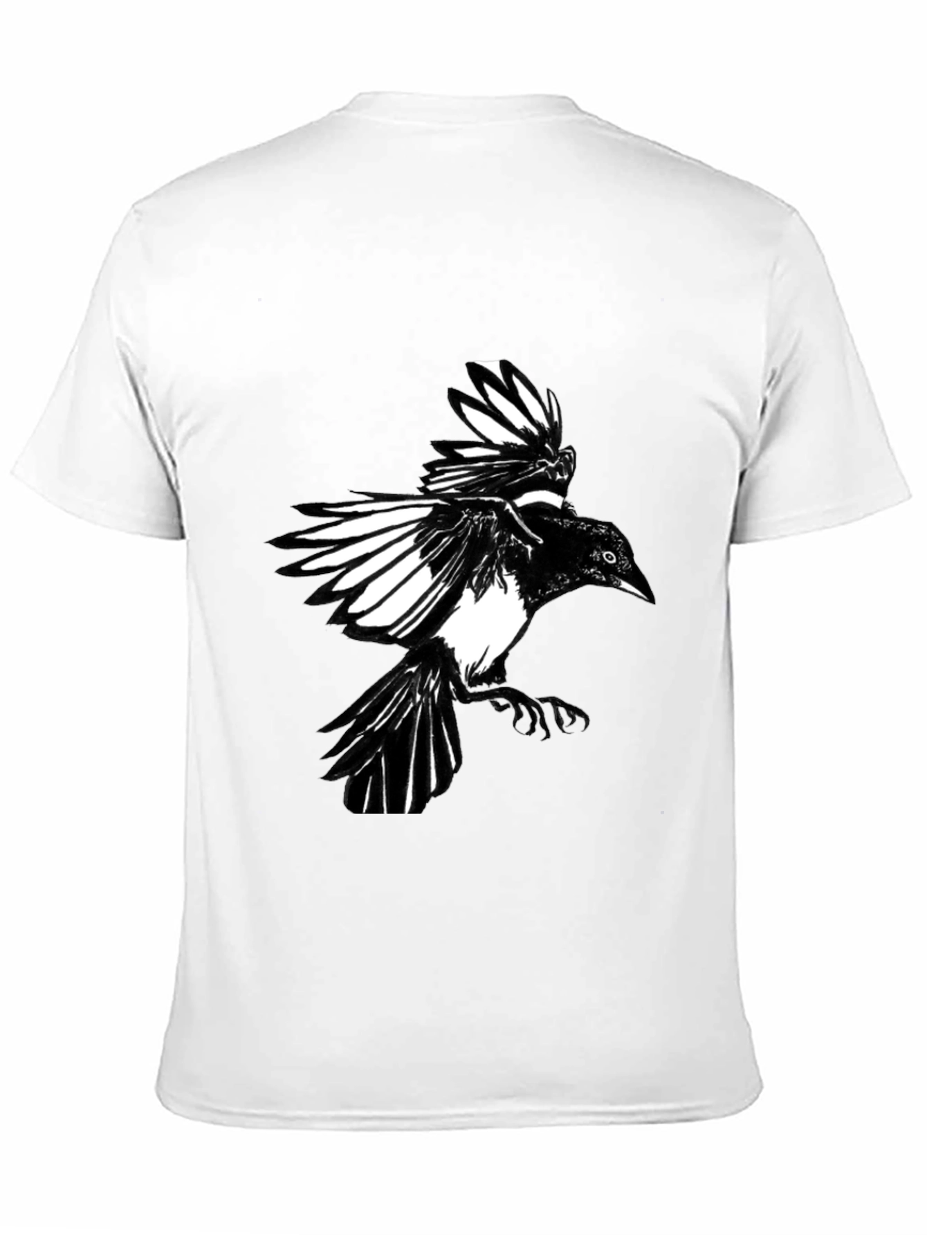 Black Magpie Graphic Tee - Bird Lovers Shirt