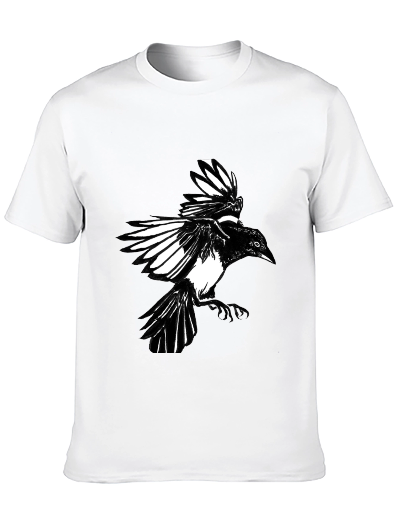 Black Magpie Graphic Tee - Bird Lovers Shirt