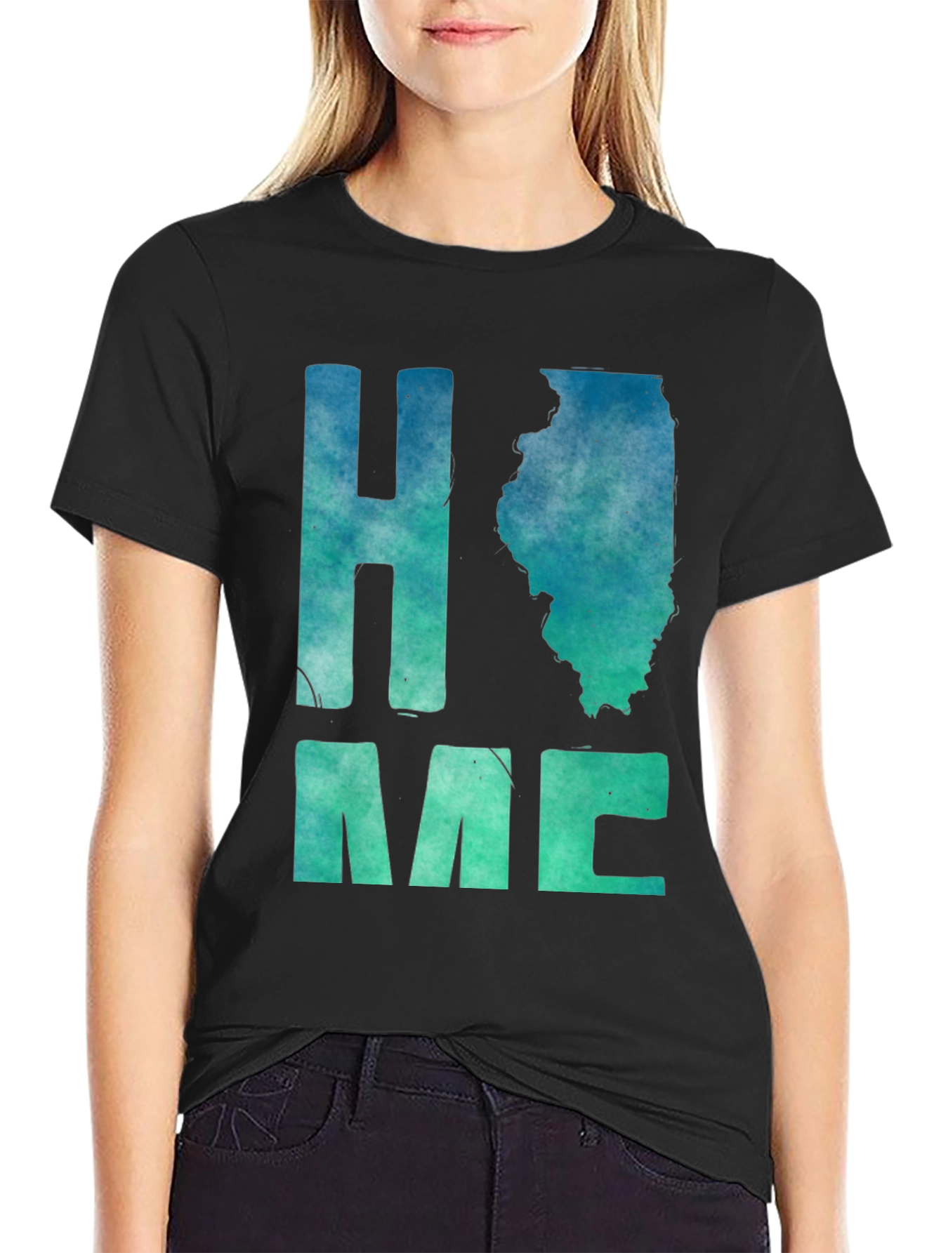 Home State Illinois Graphic Tee - Black