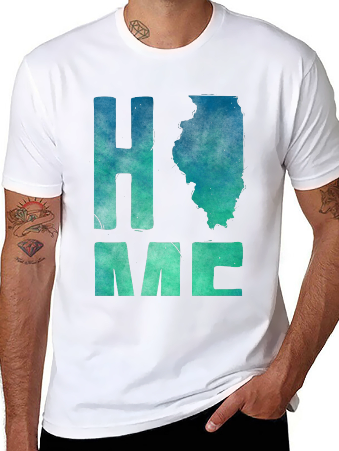 Home State Illinois Graphic Tee - Black