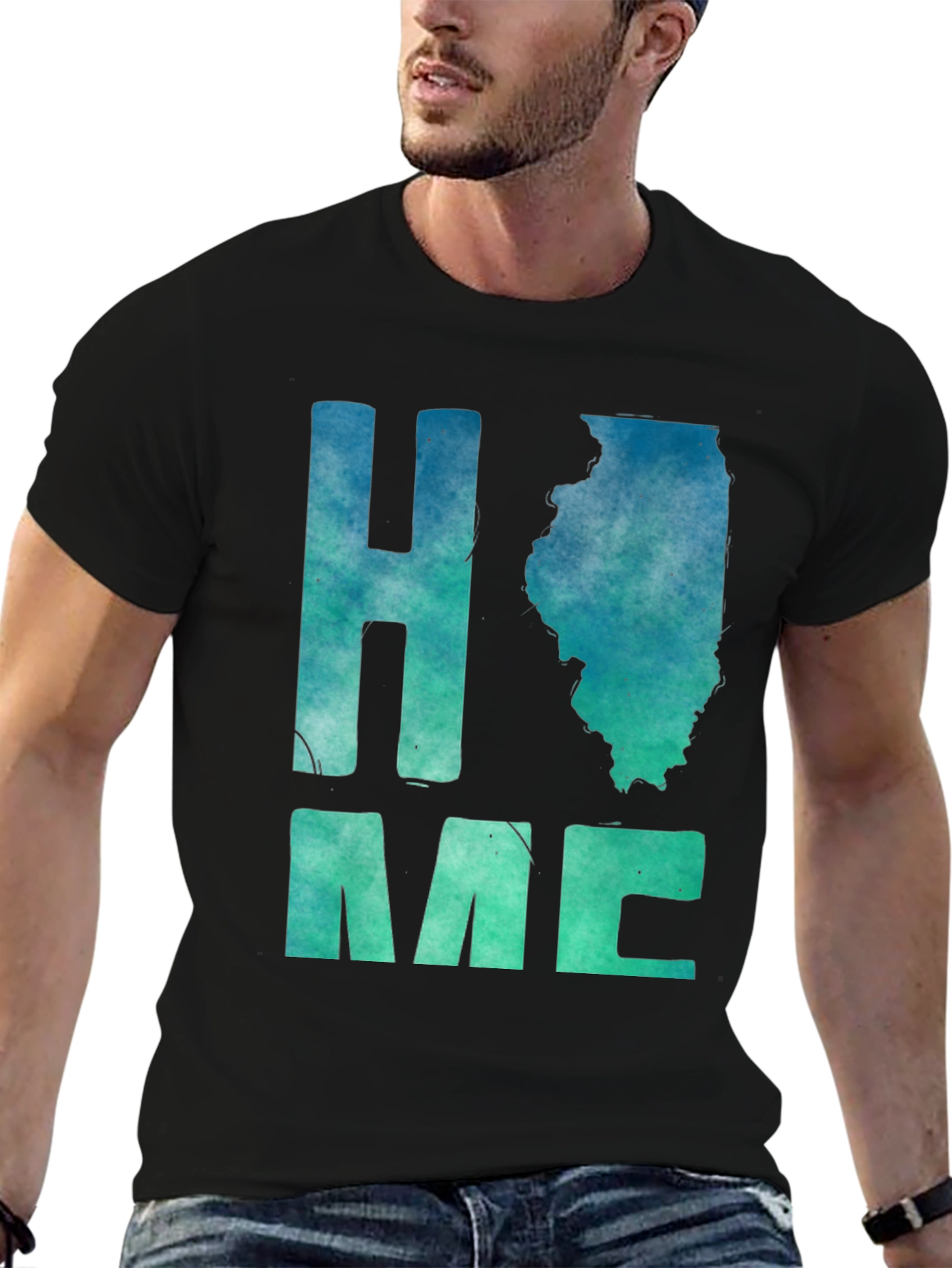 Home State Illinois Graphic Tee - Black