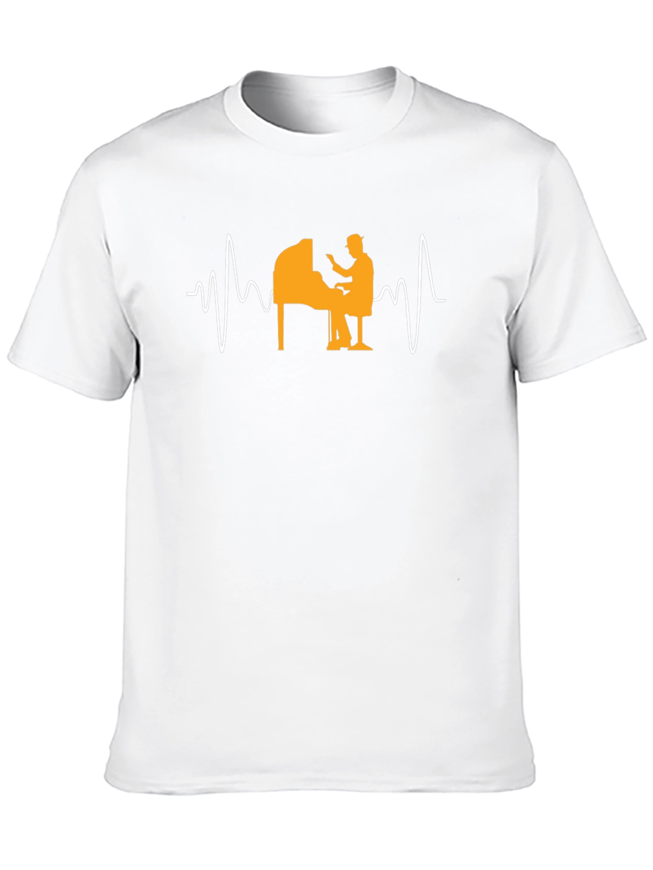 Piano Heartbeat Graphic Tee - Music Lover T-Shirt