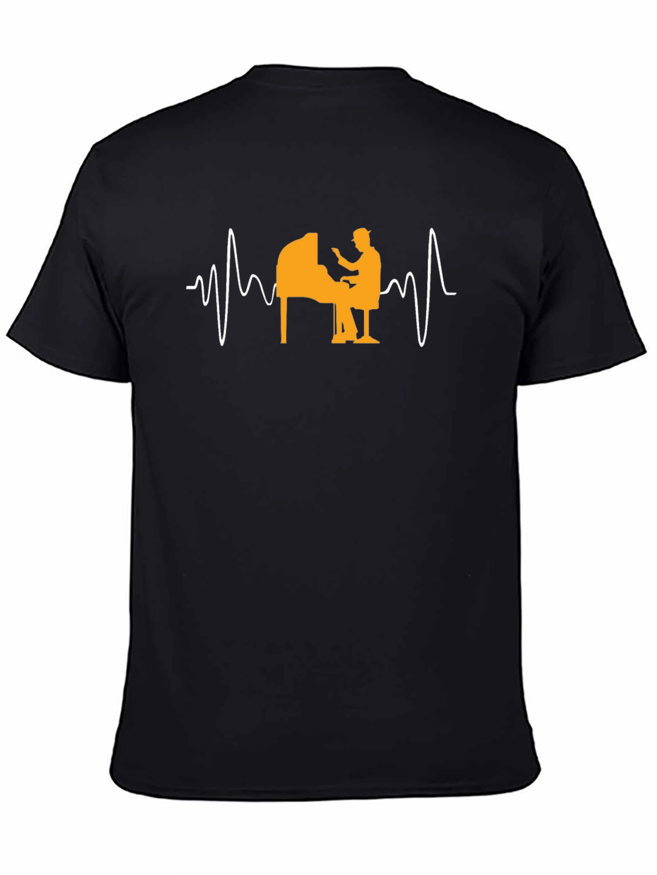 Piano Heartbeat Graphic Tee - Music Lover T-Shirt