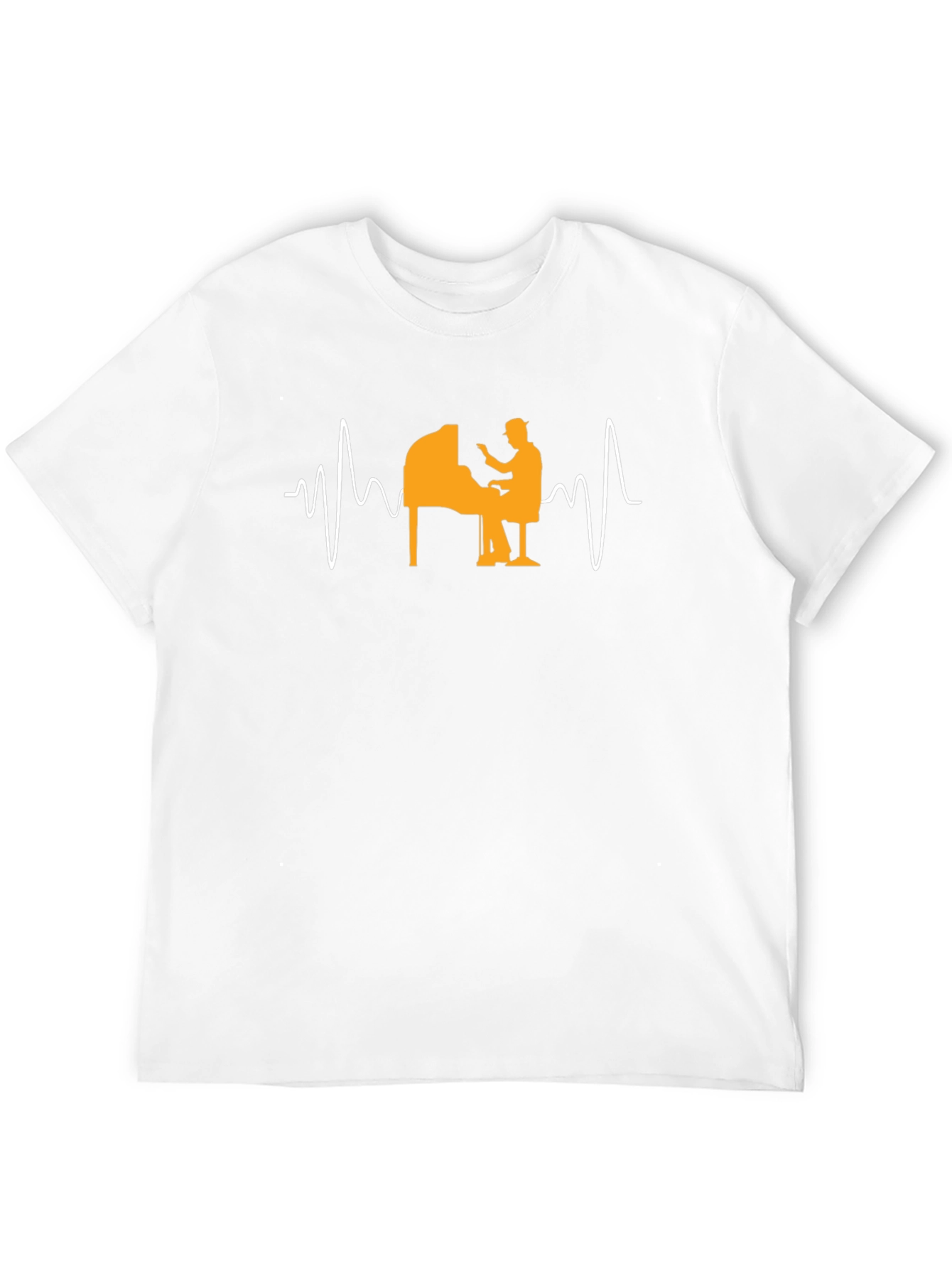 Piano Heartbeat Graphic Tee - Music Lover T-Shirt