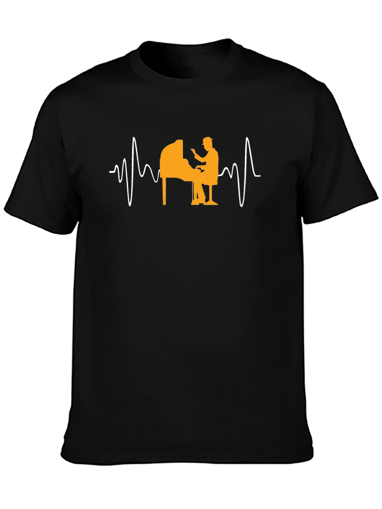 Piano Heartbeat Graphic Tee - Music Lover T-Shirt