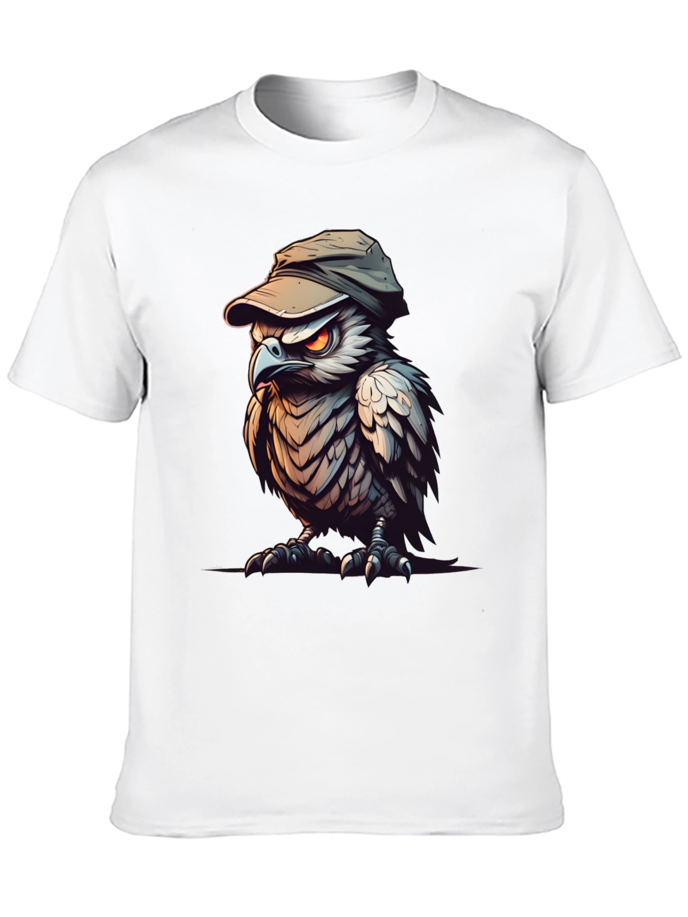 Cool Owl Graphic Tee - Black Cotton Blend