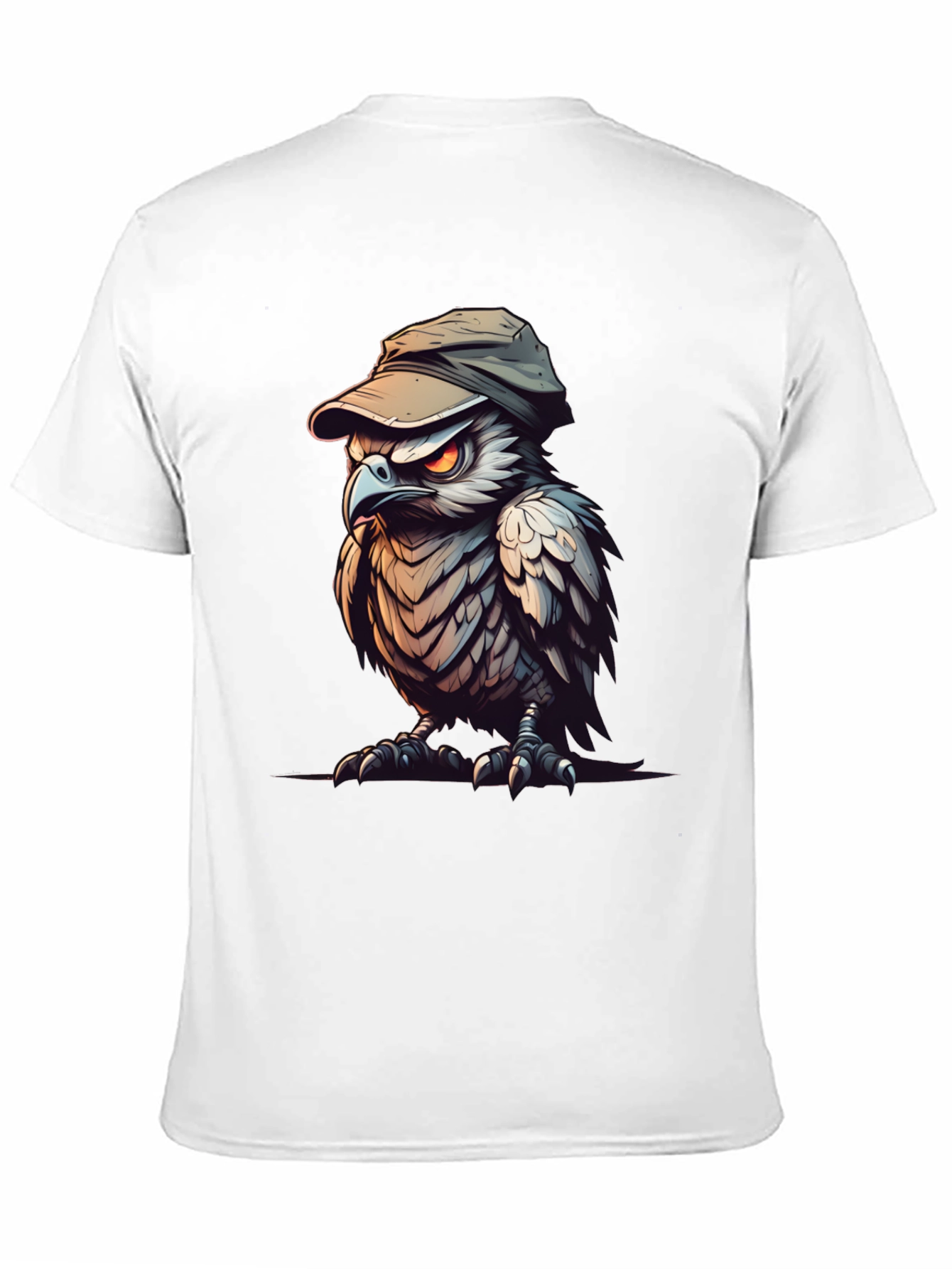 Cool Owl Graphic Tee - Black Cotton Blend