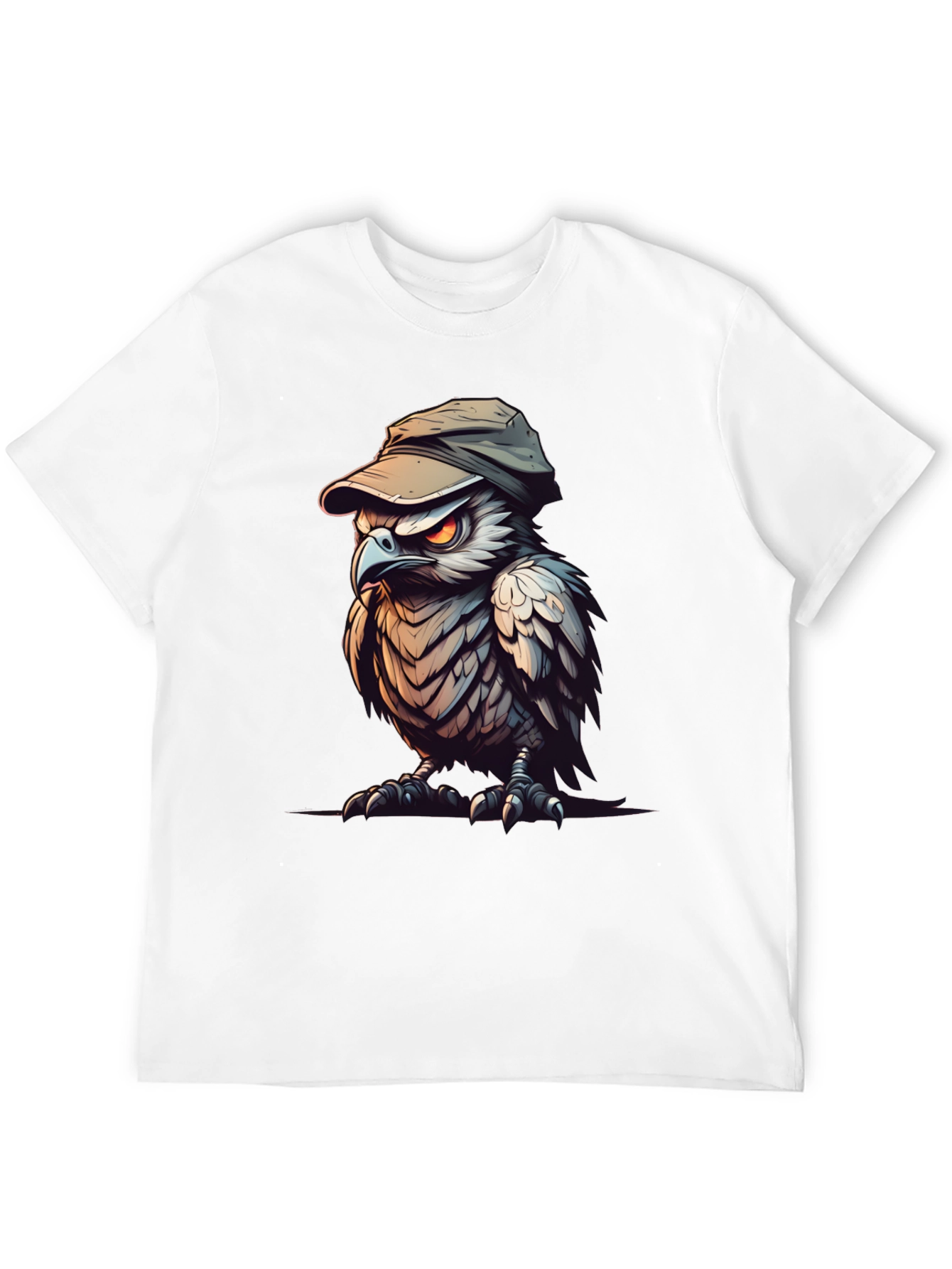 Cool Owl Graphic Tee - Black Cotton Blend