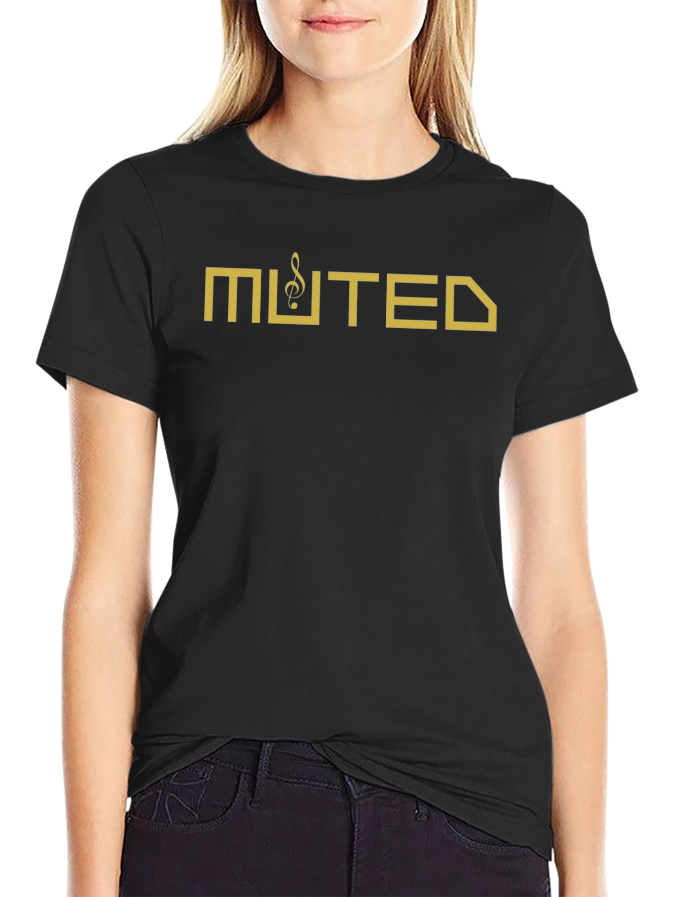 Muted Music Note Graphic T-Shirt