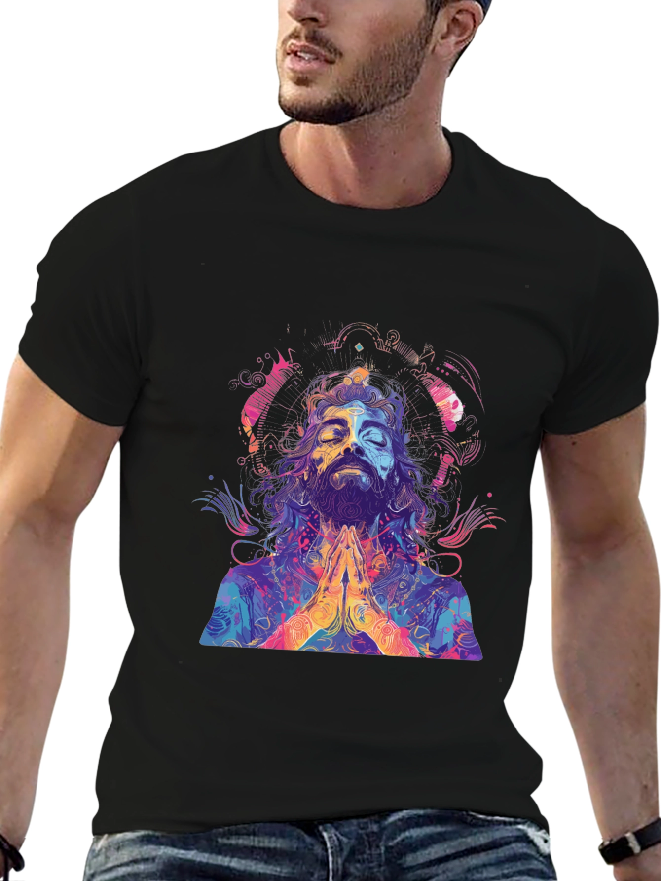Psychedelic Meditating Man Graphic Tee