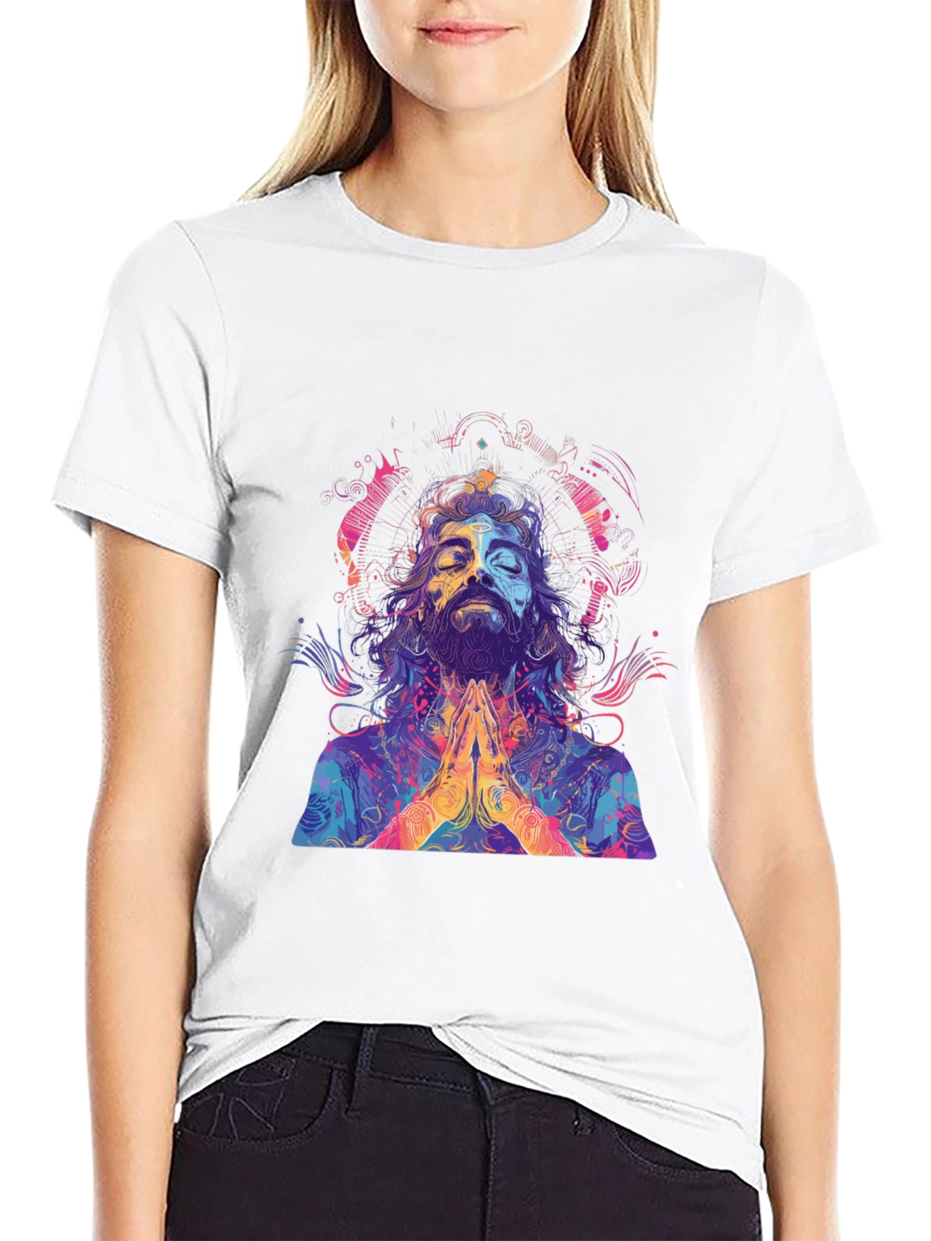 Psychedelic Meditating Man Graphic Tee