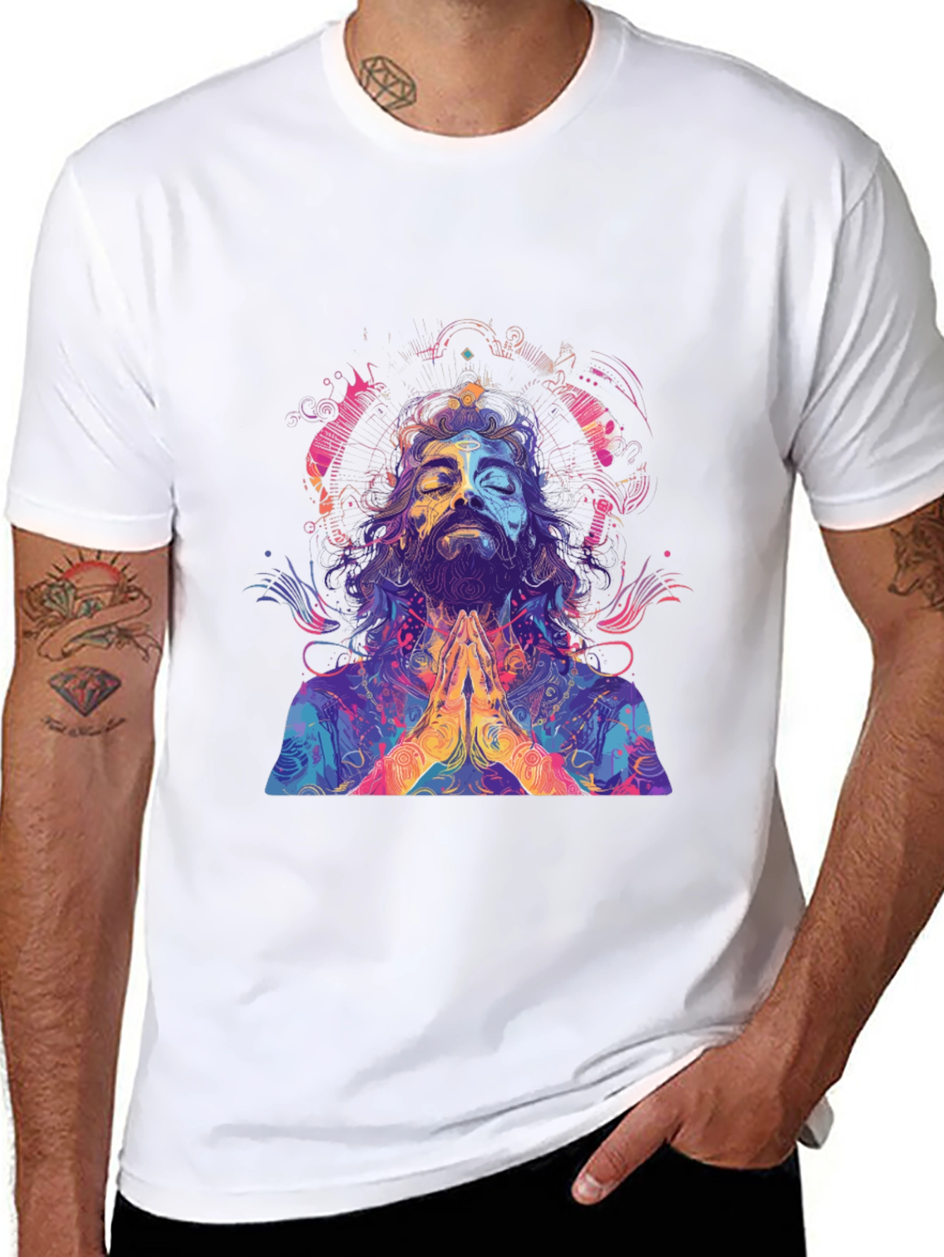 Psychedelic Meditating Man Graphic Tee