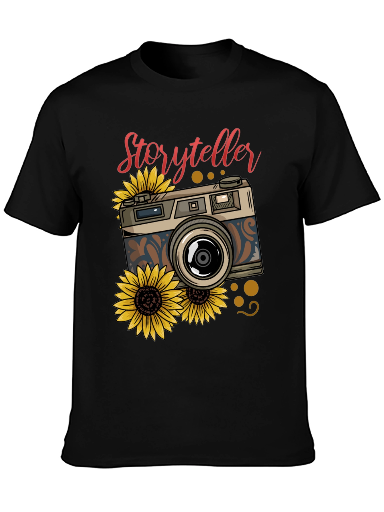 Storyteller Camera Sunflower Graphic T-Shirt