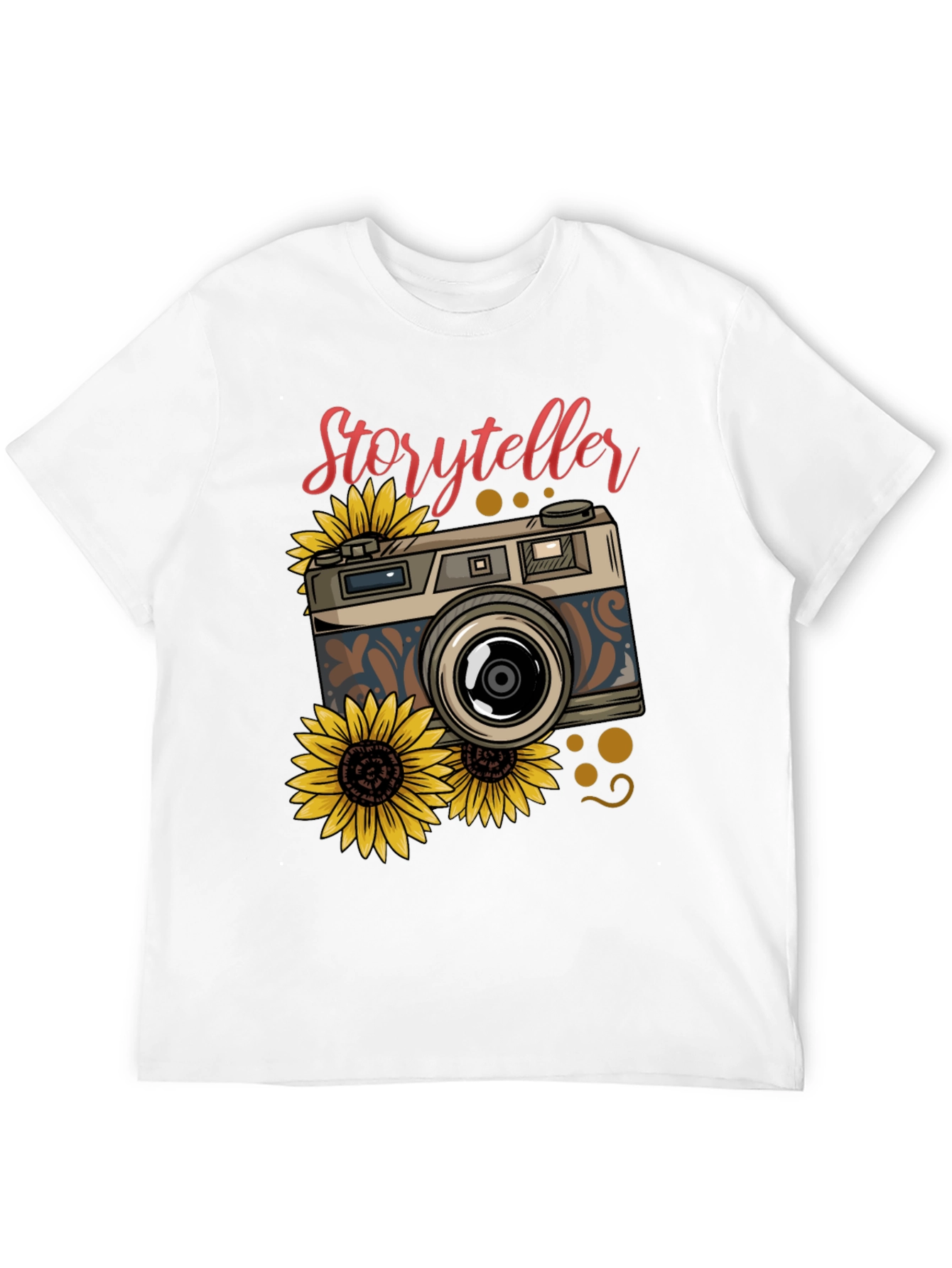 Storyteller Camera Sunflower Graphic T-Shirt