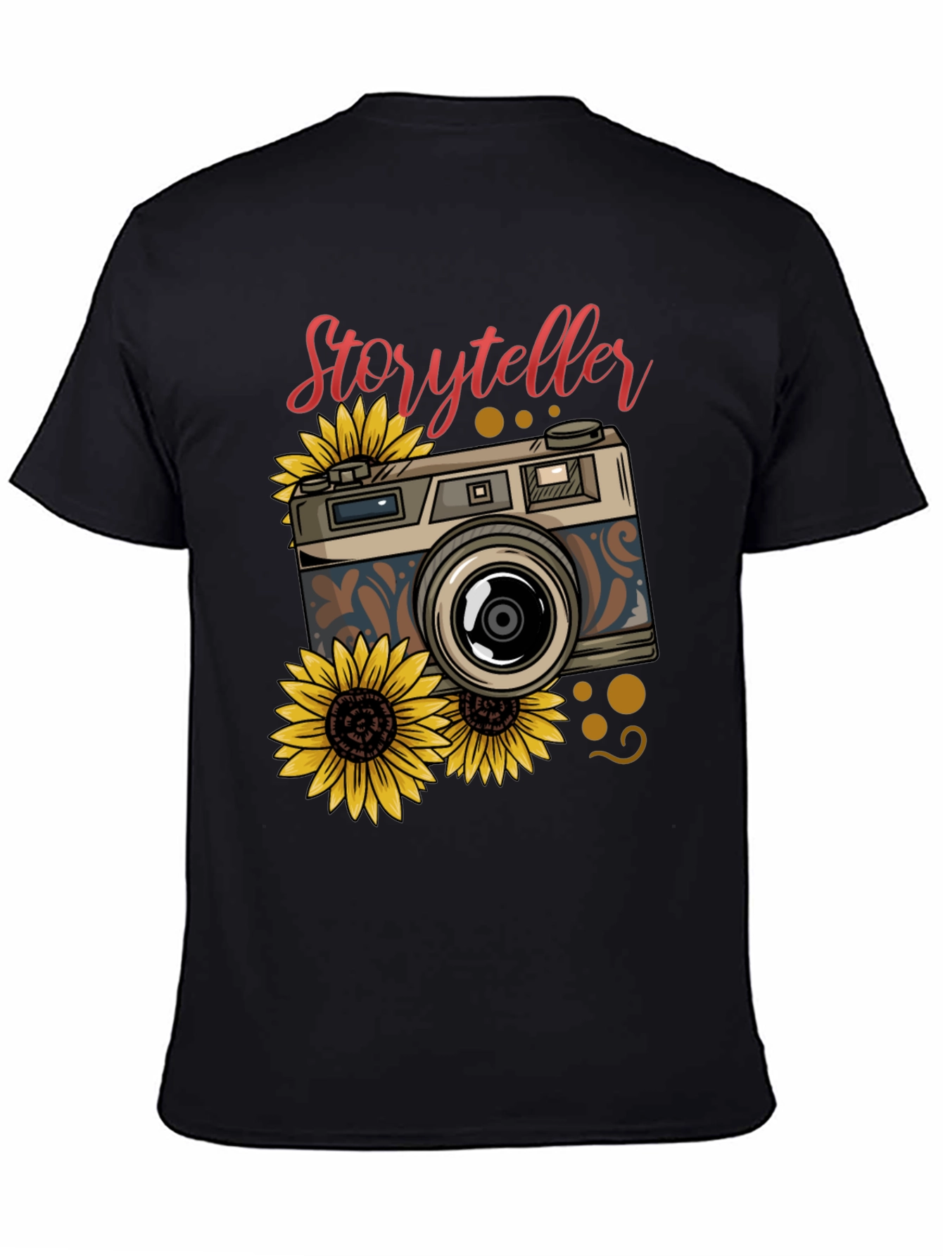 Storyteller Camera Sunflower Graphic T-Shirt