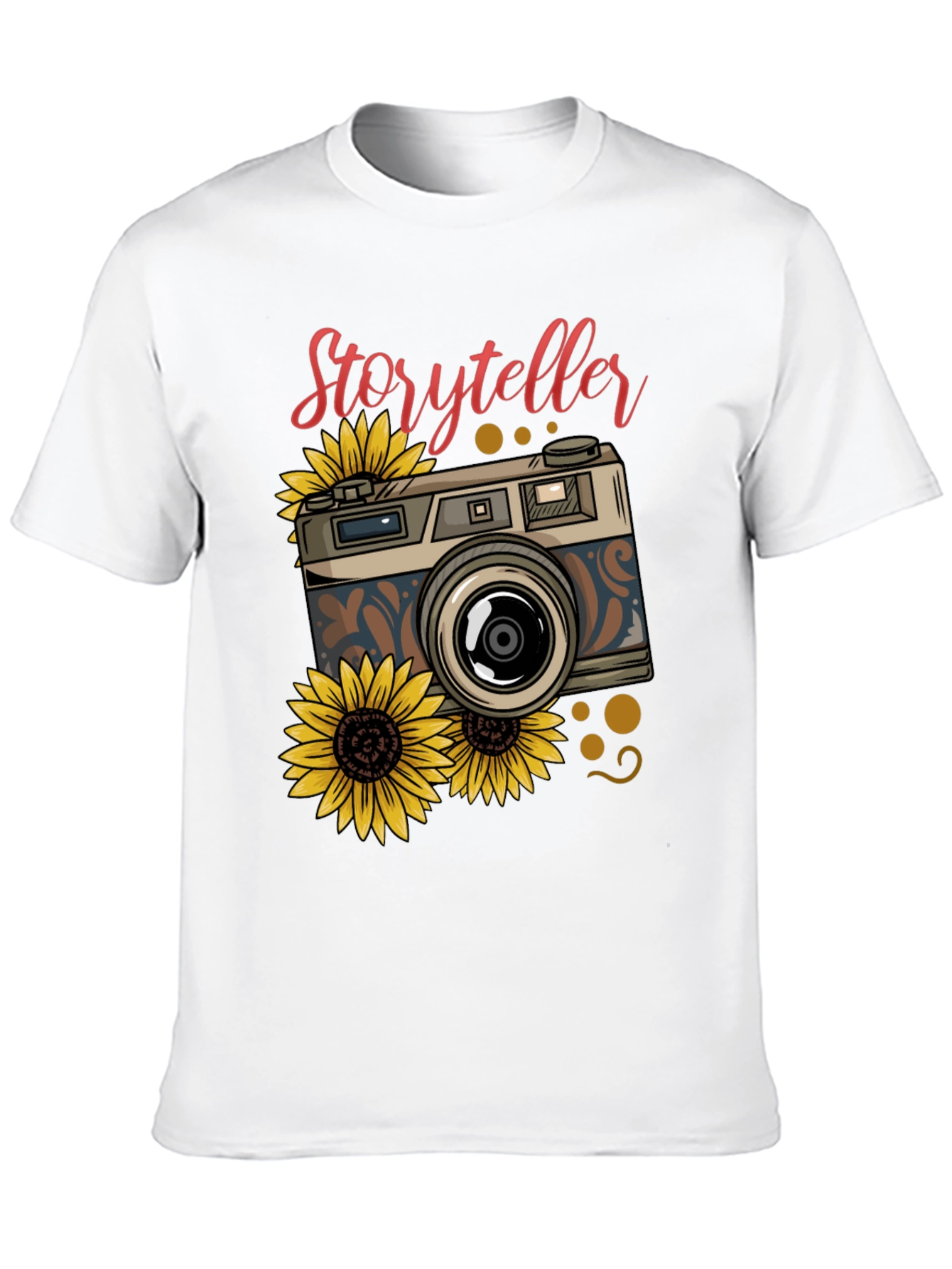 Storyteller Camera Sunflower Graphic T-Shirt