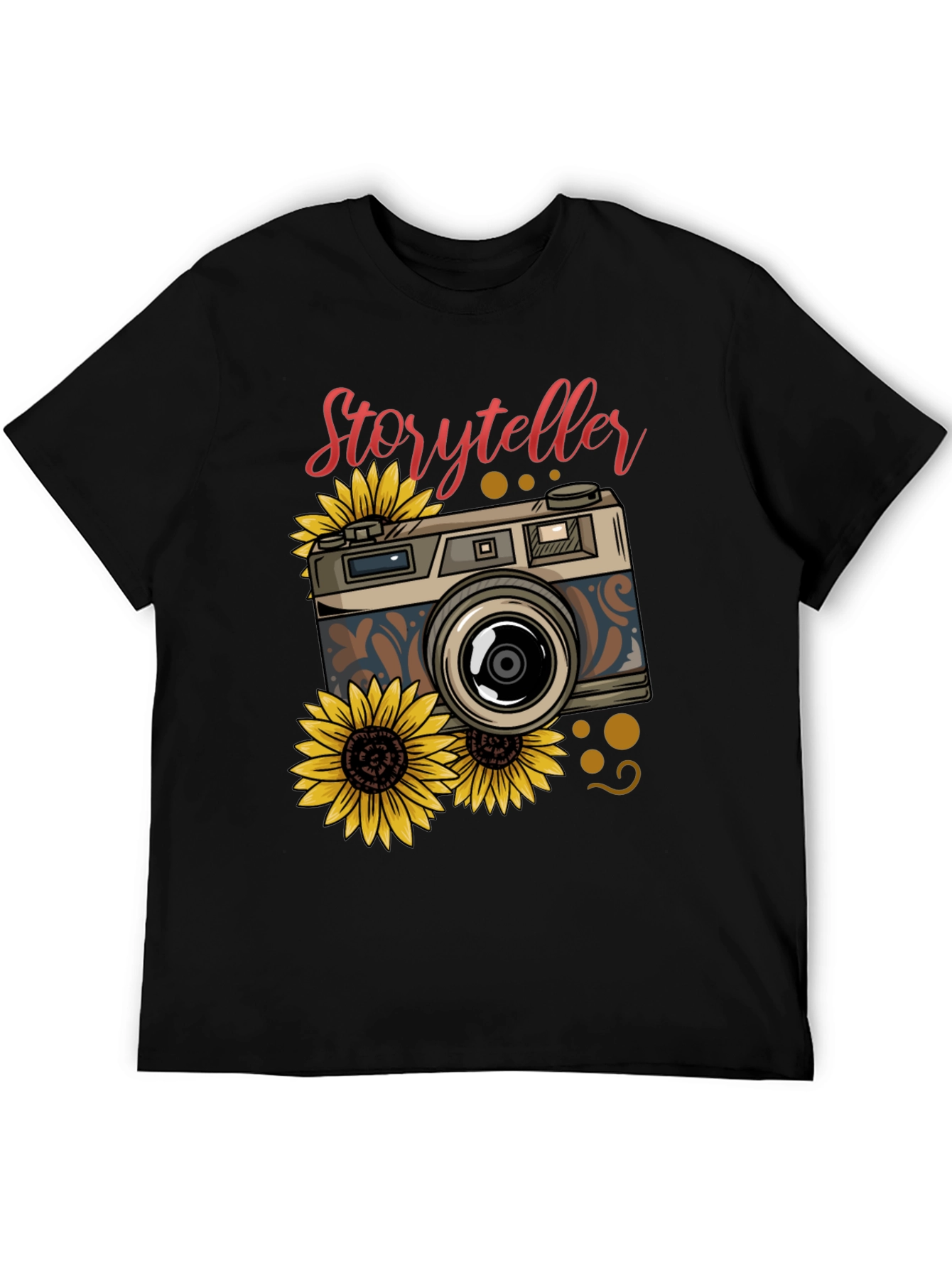 Storyteller Camera Sunflower Graphic T-Shirt