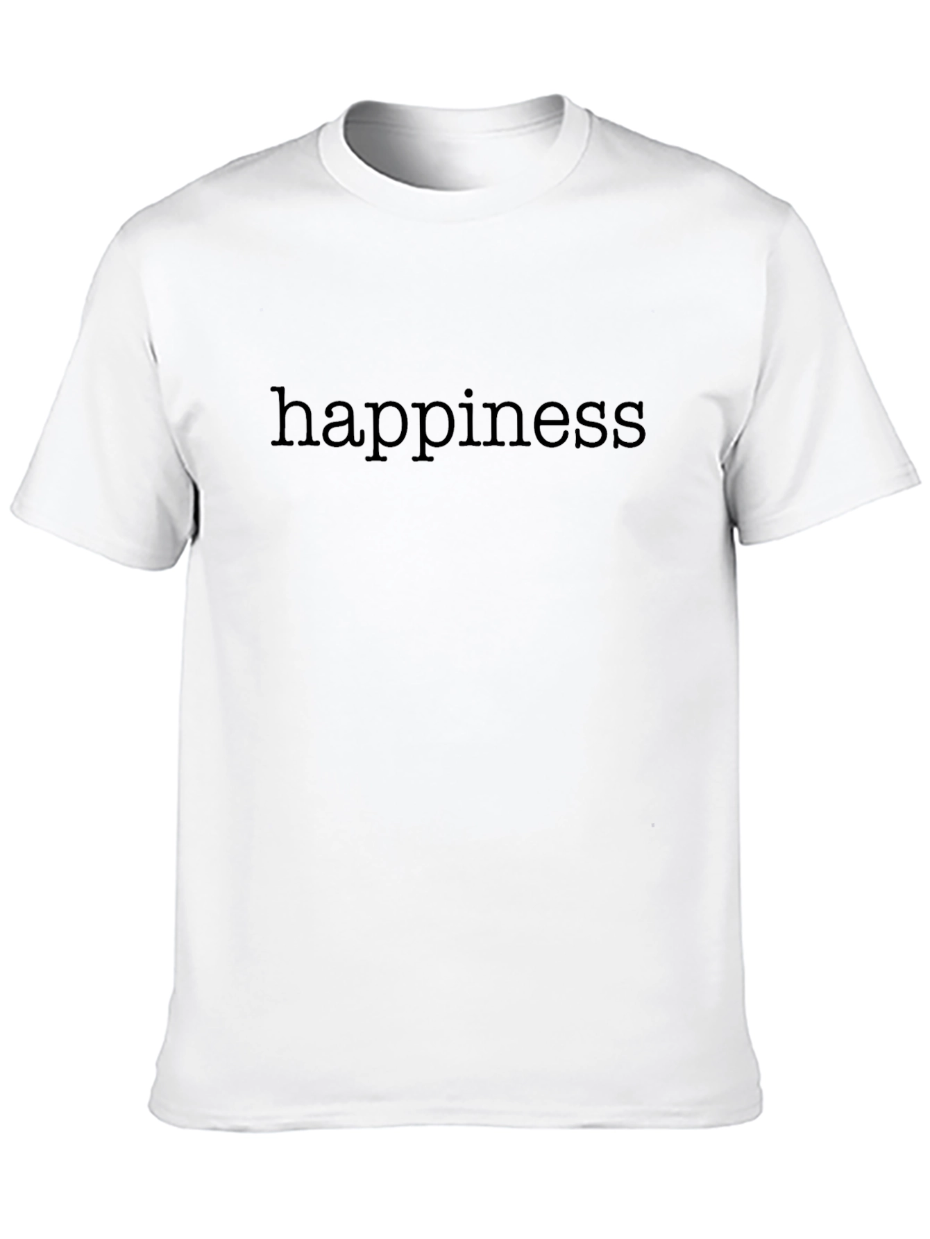 Happiness Text Graphic Tee - Modern Casual Shirt