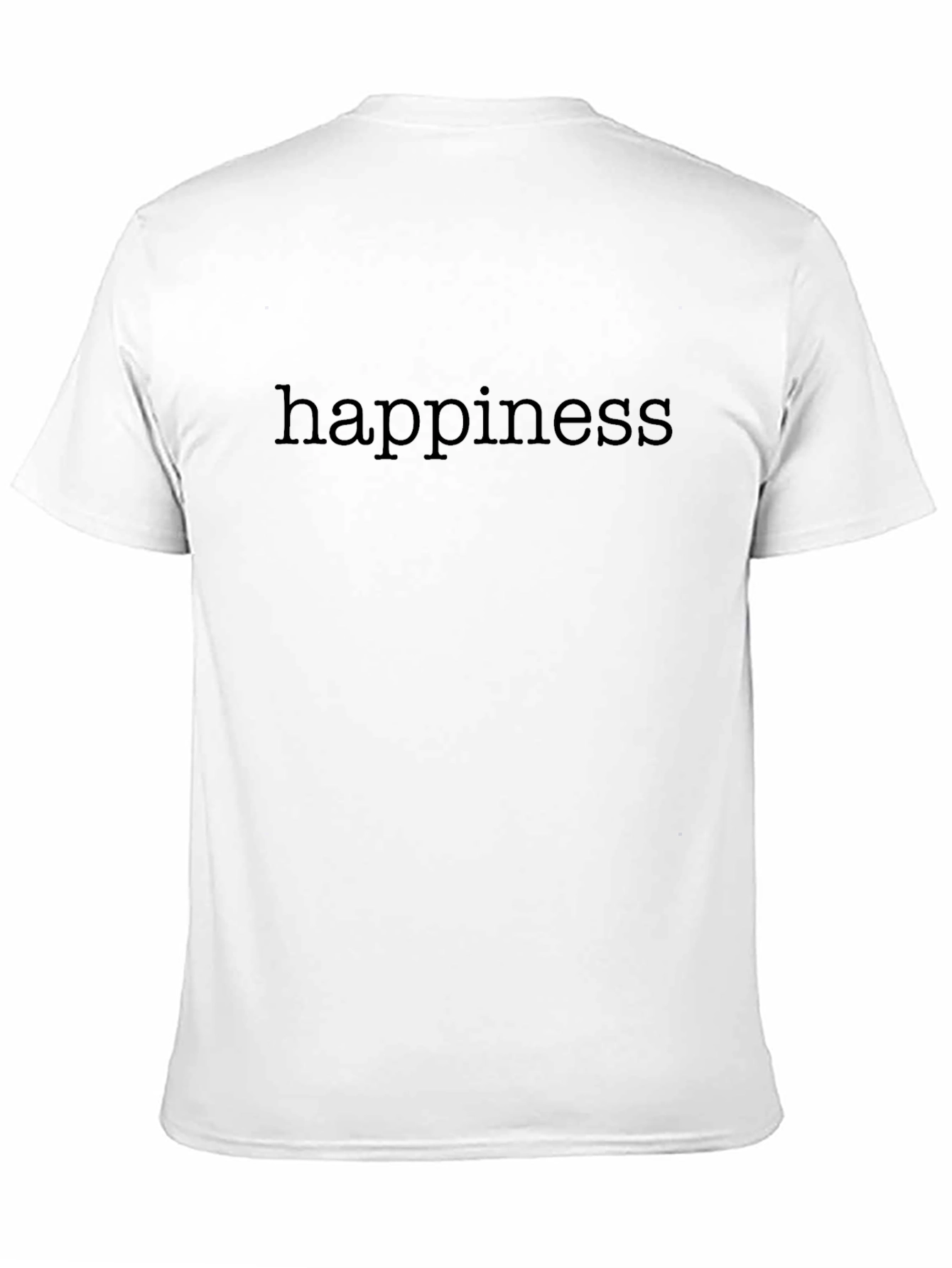 Happiness Text Graphic Tee - Modern Casual Shirt