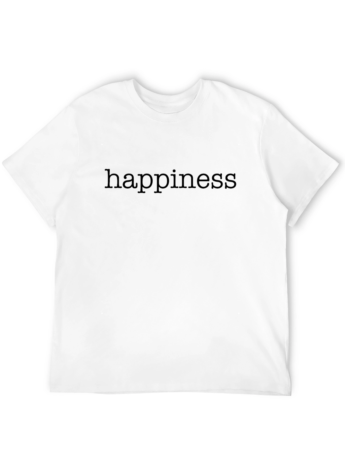 Happiness Text Graphic Tee - Modern Casual Shirt