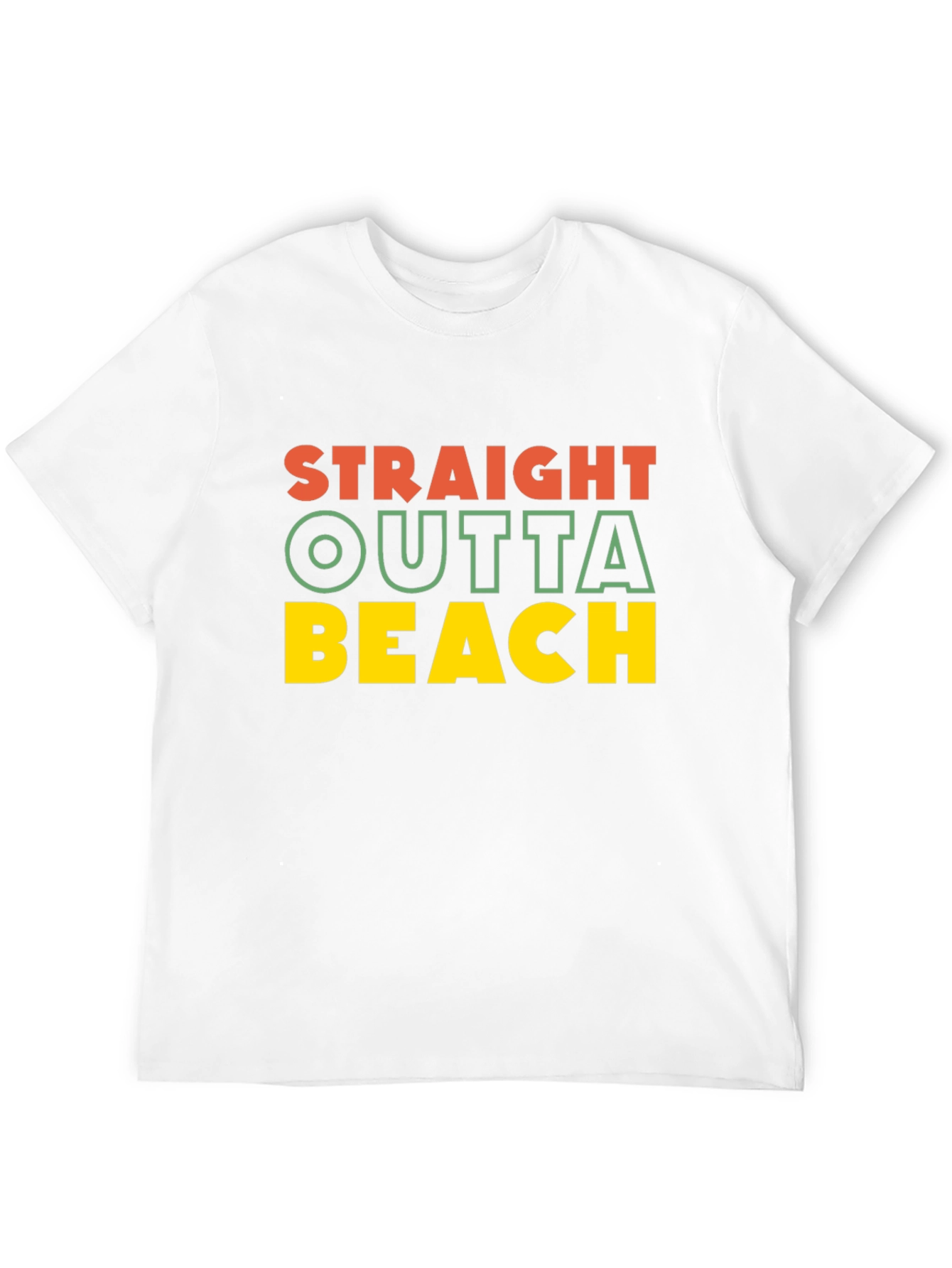 Straight Outta Beach T-Shirt - Black Crew Neck Tee