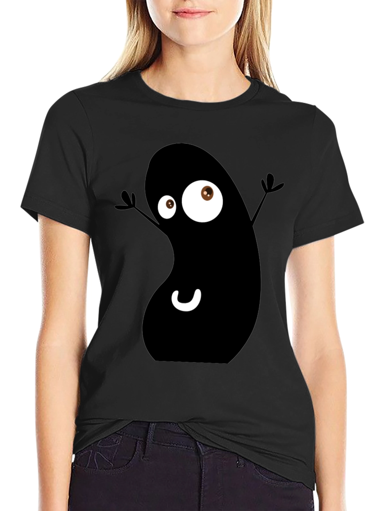Funky Black Bean Cartoon T-Shirt