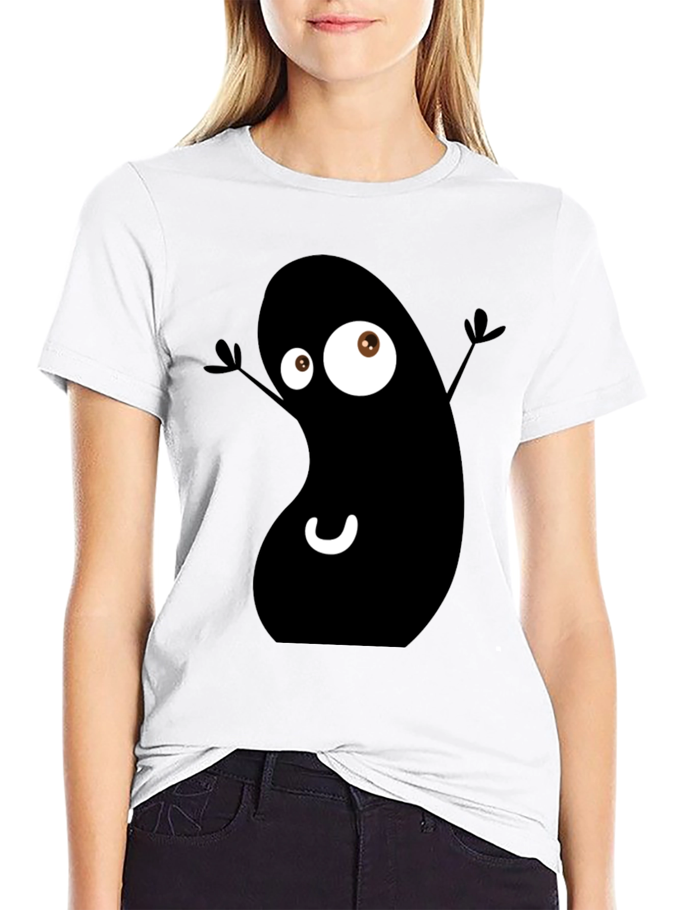 Funky Black Bean Cartoon T-Shirt