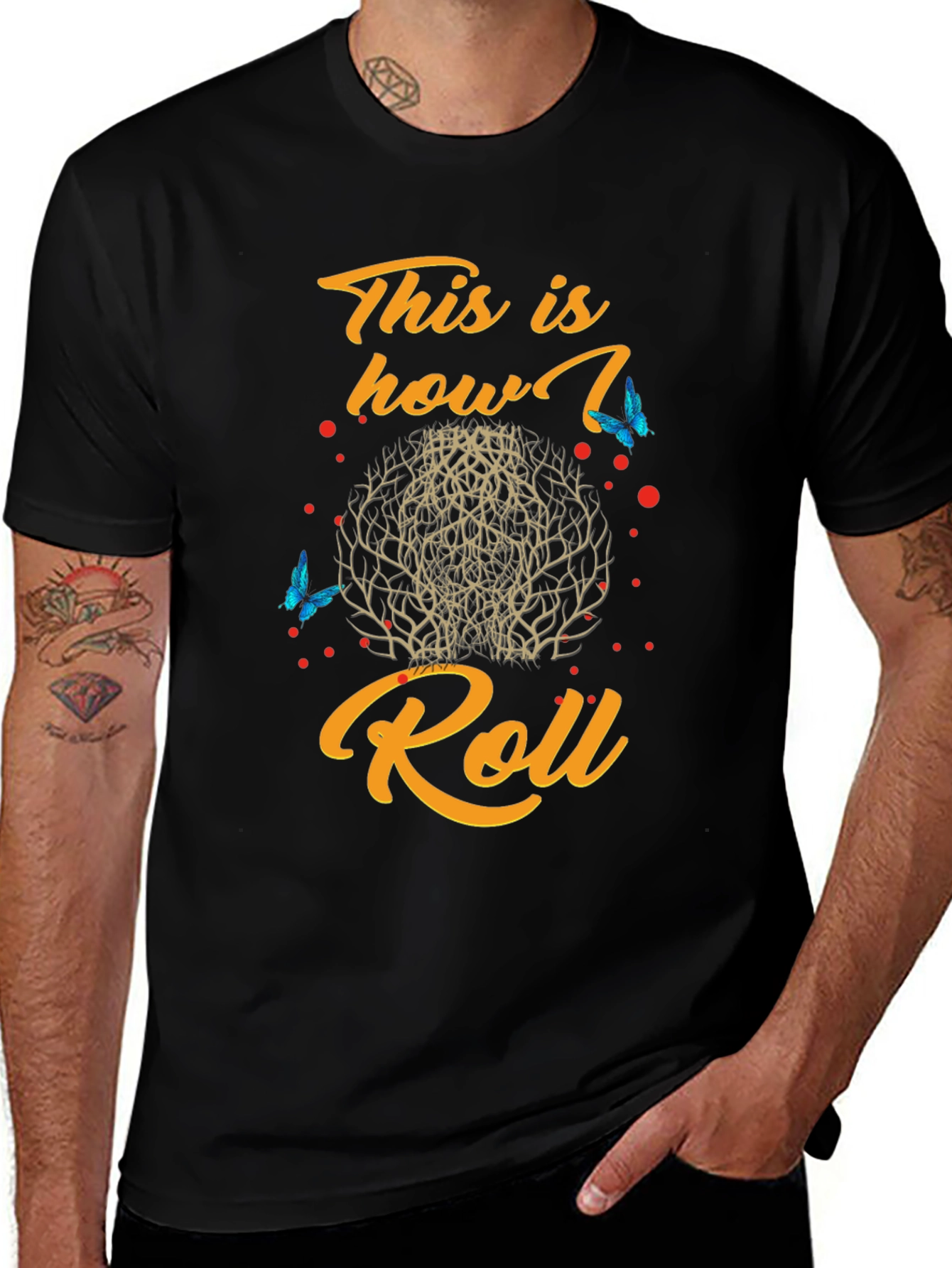 This is How I Roll Black Graphic Tee