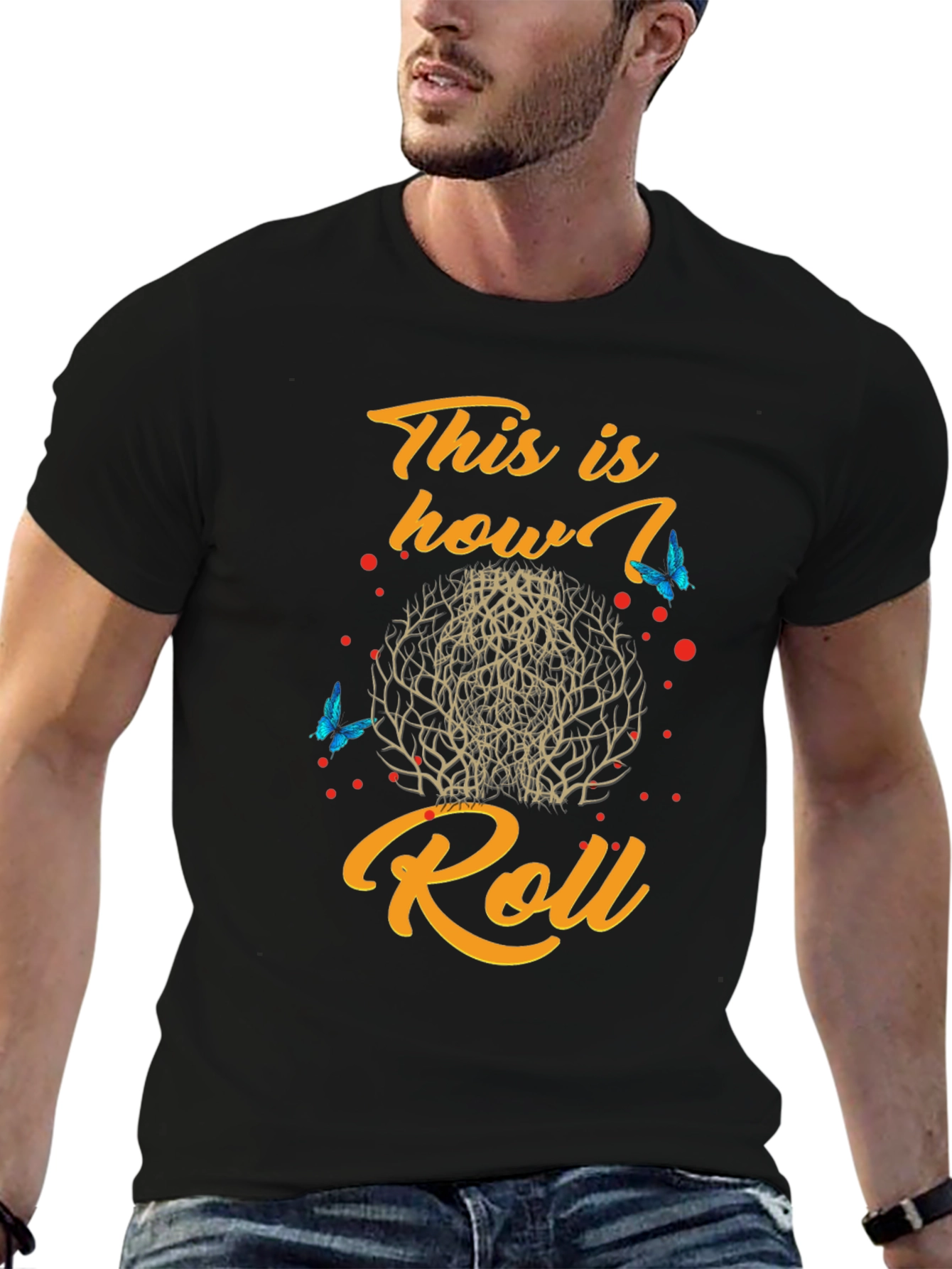 This is How I Roll Black Graphic Tee