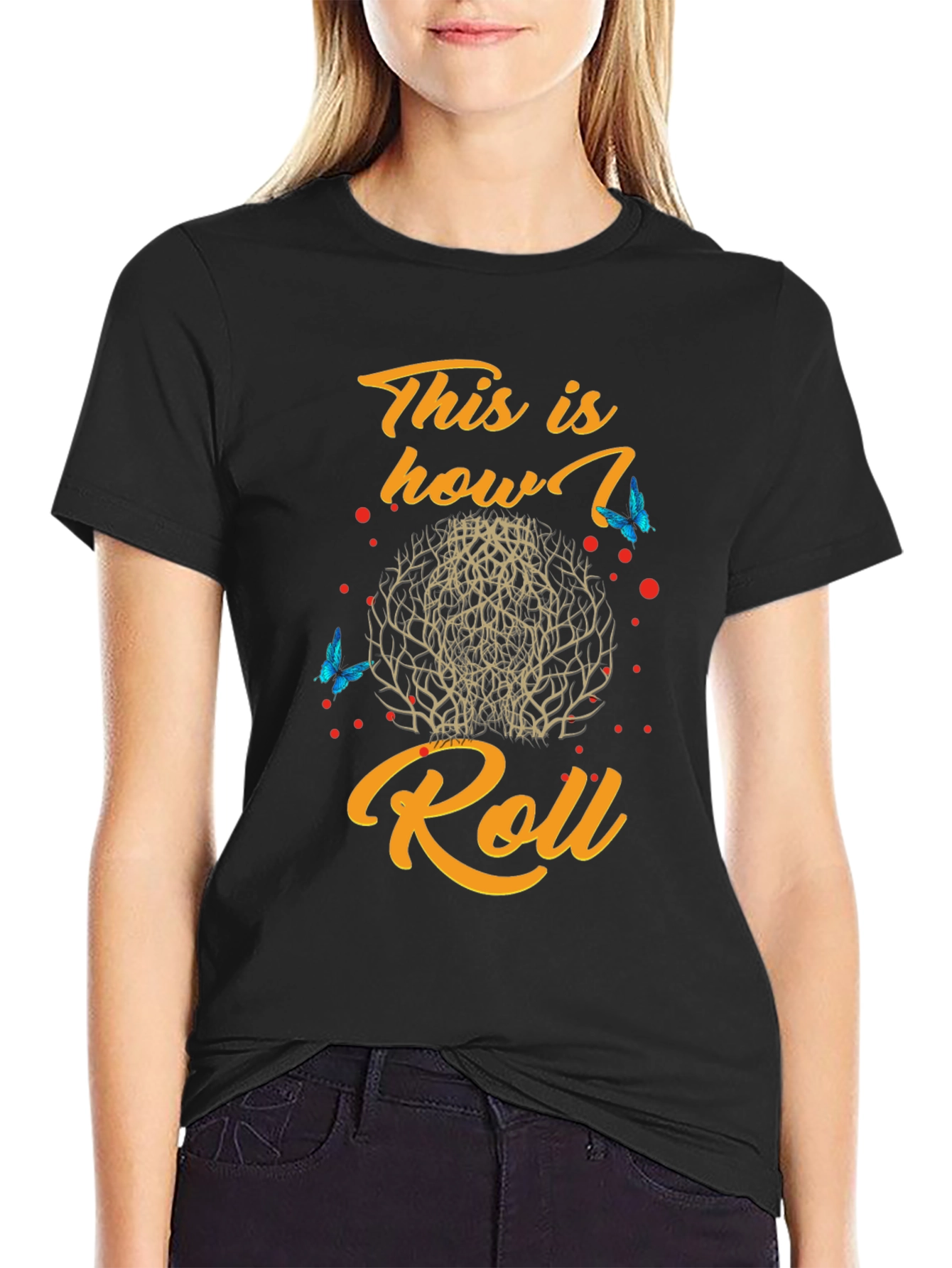 This is How I Roll Black Graphic Tee