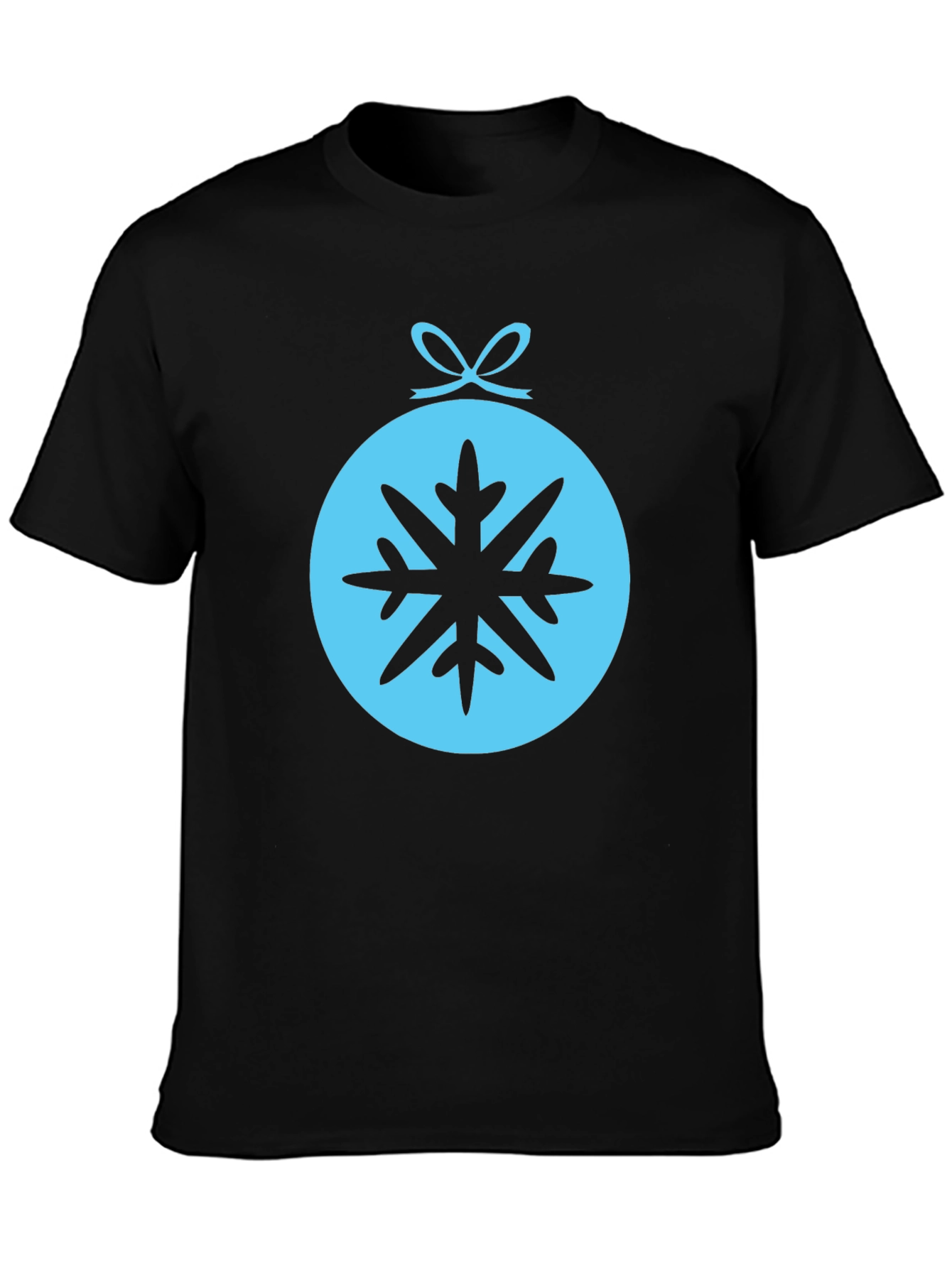 Festive Snowflake Ornament Graphic Tee - Black