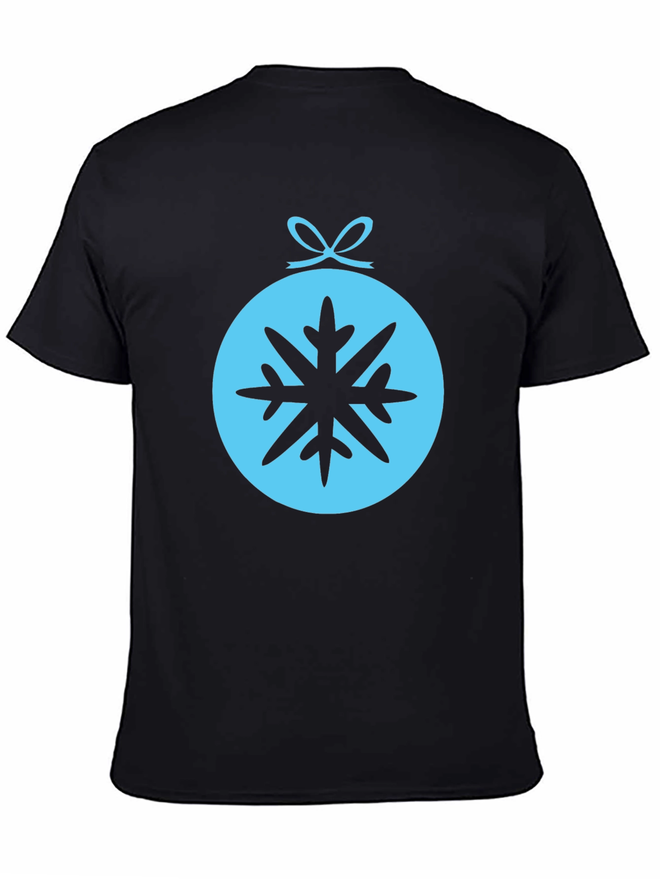 Festive Snowflake Ornament Graphic Tee - Black