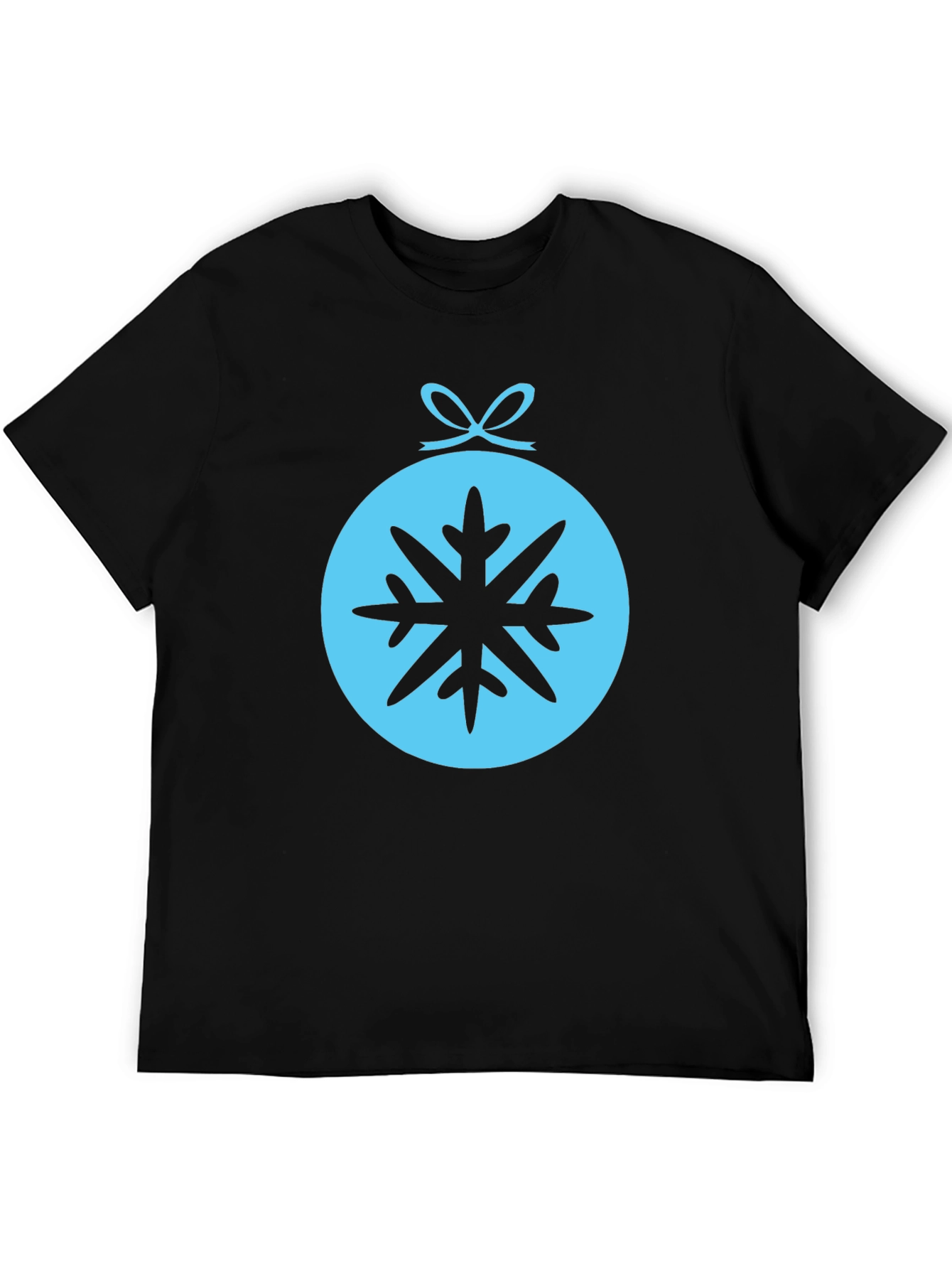Festive Snowflake Ornament Graphic Tee - Black