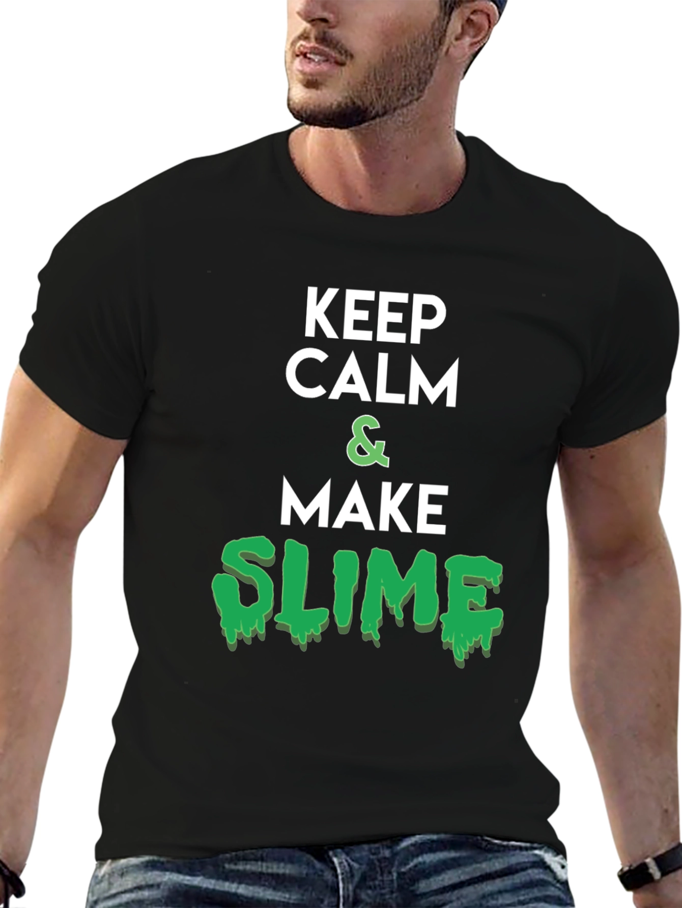 Keep Calm & Make Slime Black T-Shirt