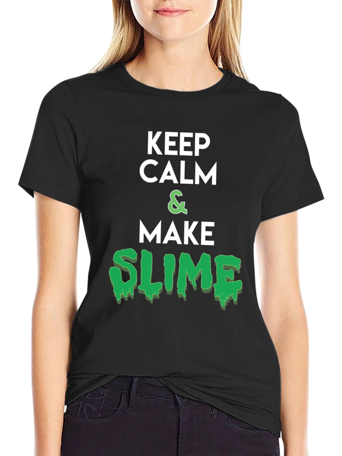 Keep Calm & Make Slime Black T-Shirt