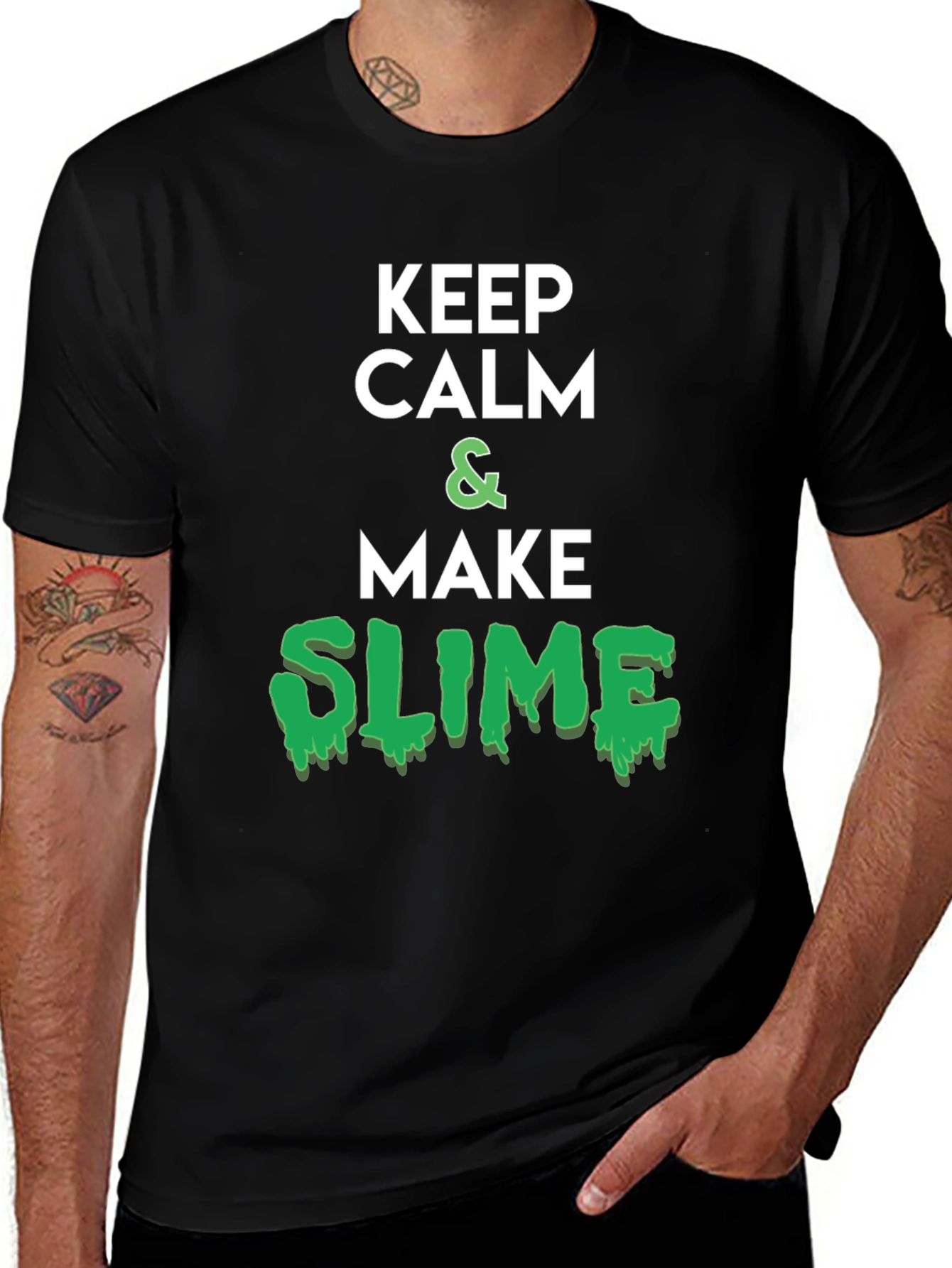 Keep Calm & Make Slime Black T-Shirt