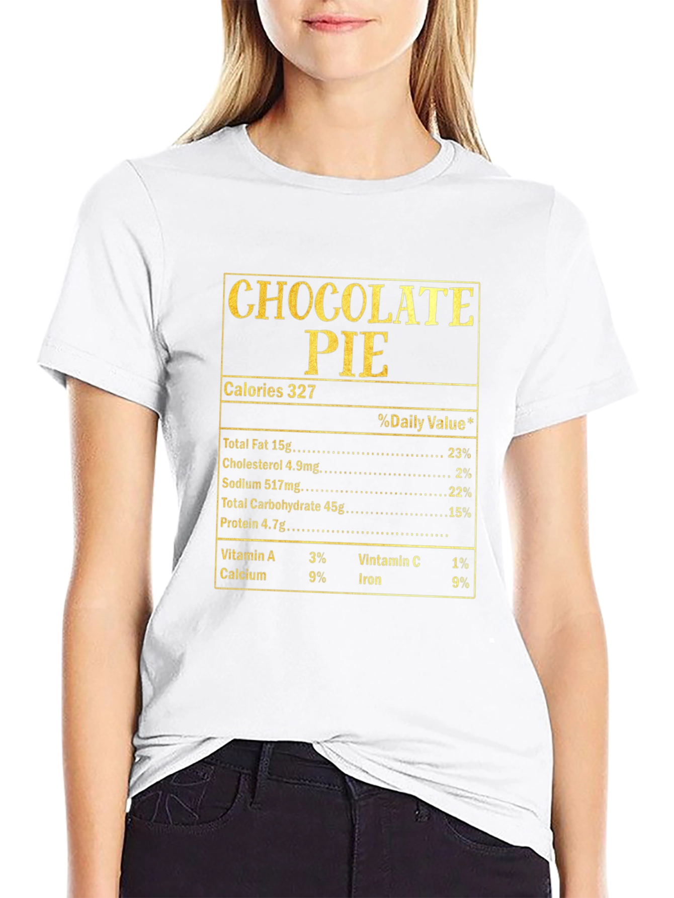 Chocolate Pie Nutrition Facts Novelty Graphic T-Shirt