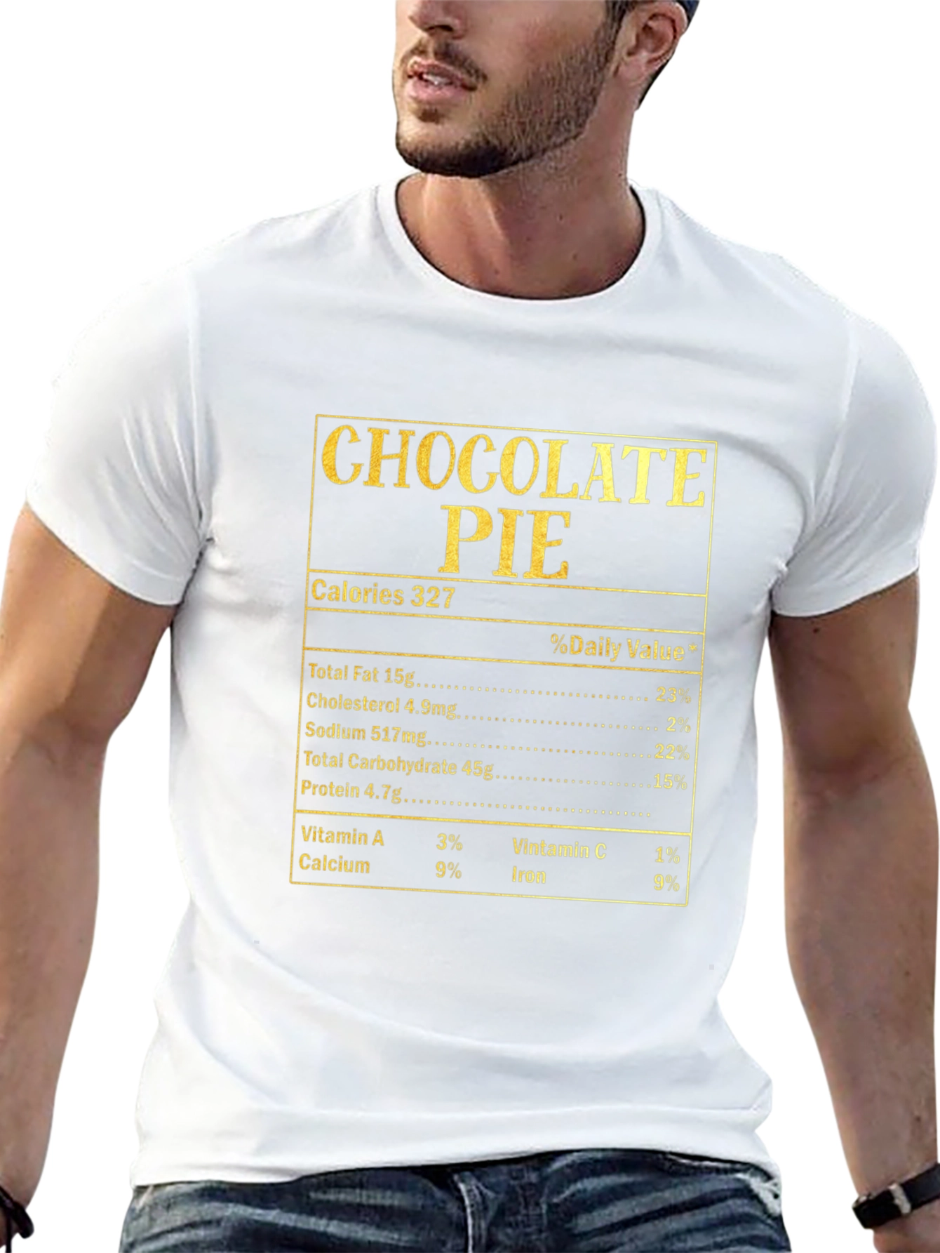 Chocolate Pie Nutrition Facts Novelty Graphic T-Shirt