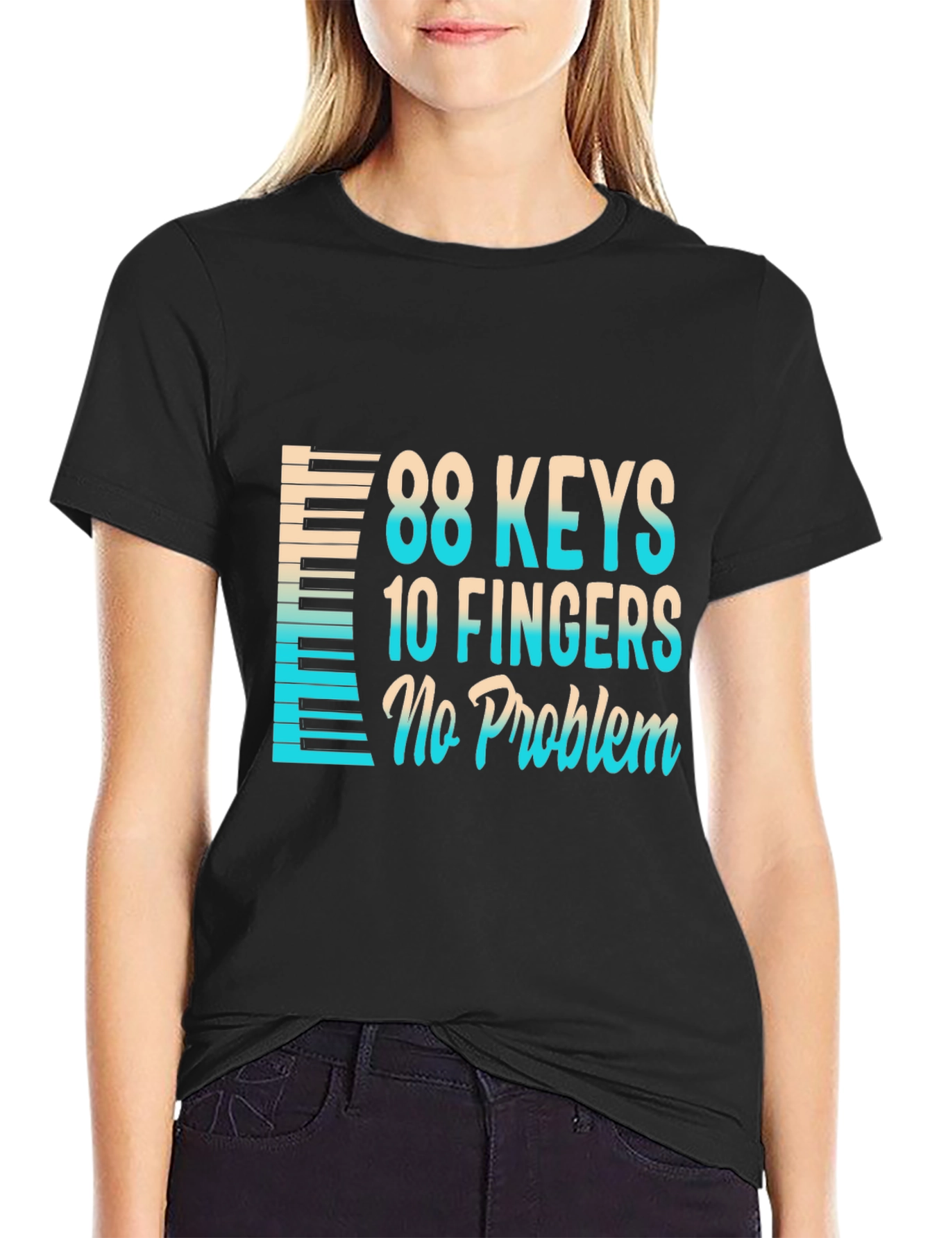 88 Keys 10 Fingers No Problem Musician T-Shirt
