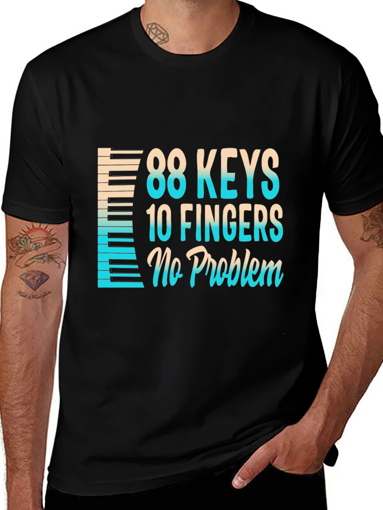 88 Keys 10 Fingers No Problem Musician T-Shirt