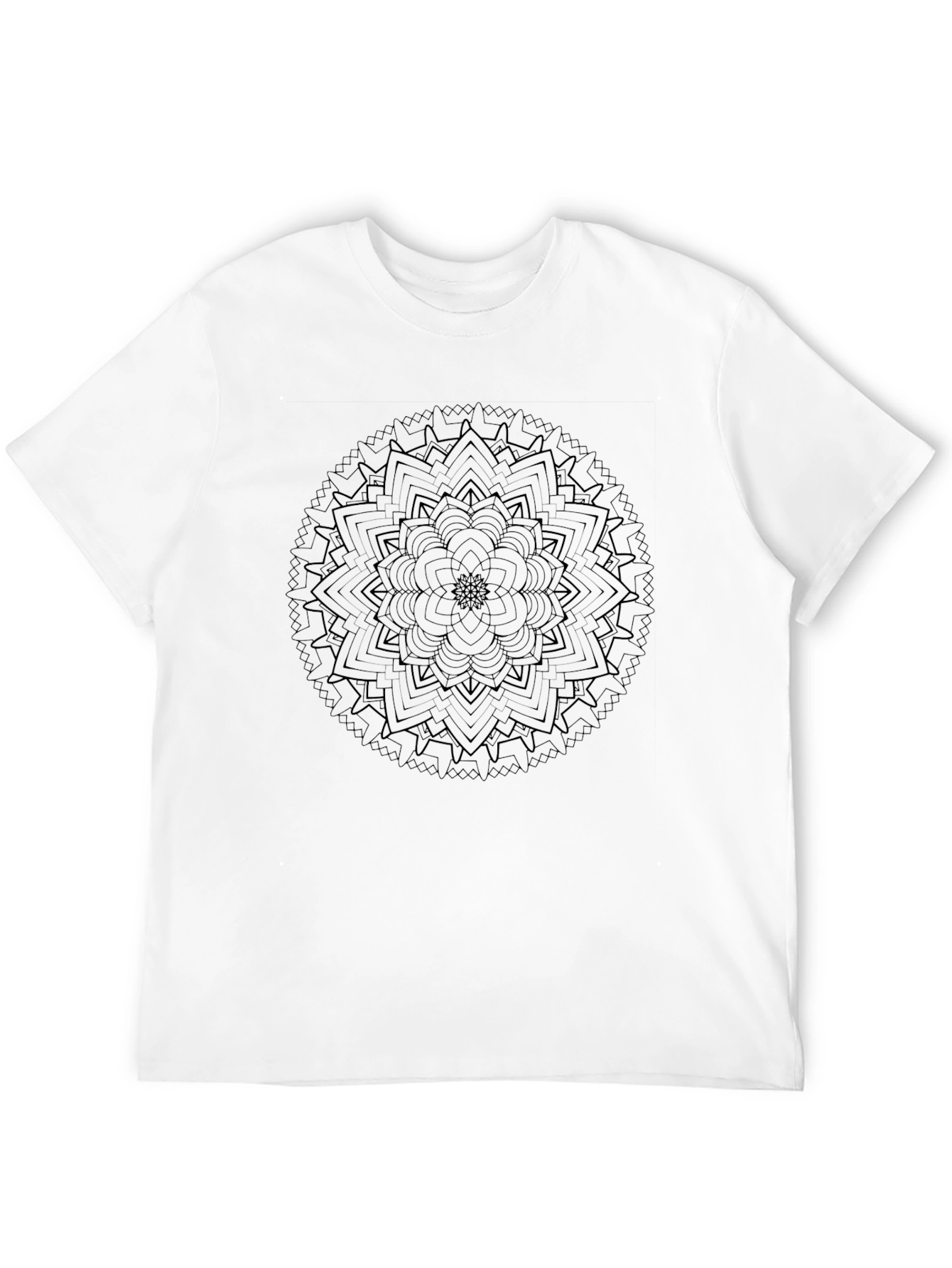Mens Black Mandala Graphic Tee - Casual Style