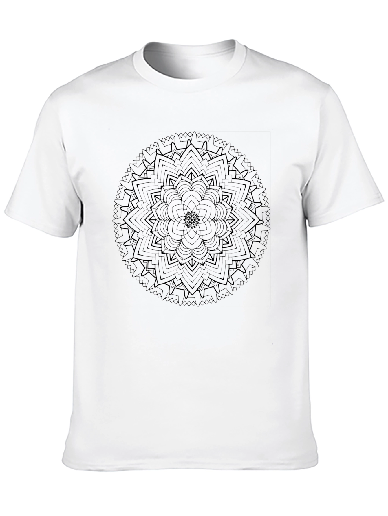 Mens Black Mandala Graphic Tee - Casual Style